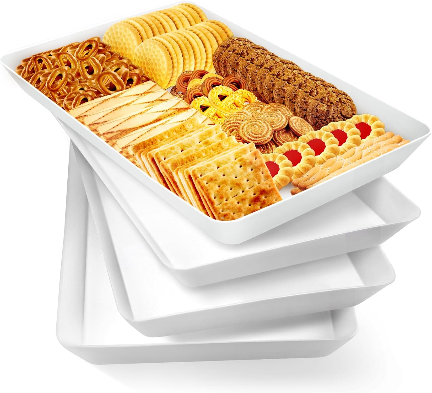 4-Piece Serving Tray Set for Entertaining