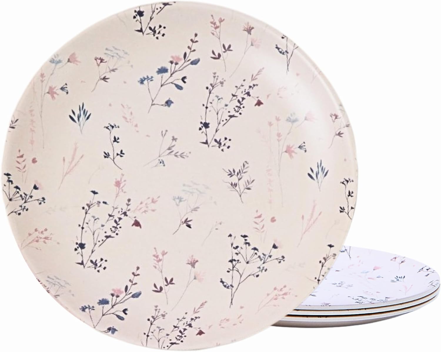 Eco-Friendly Bamboo Dinner Plates 8 BPA-Free for Family Use