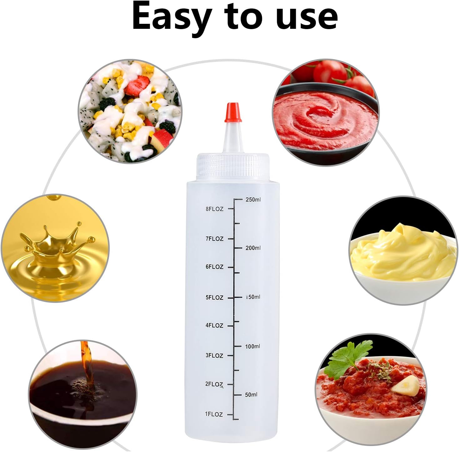 Premium BPA-Free Squeeze Bottles - Easy to Use Durable and Multipurpose