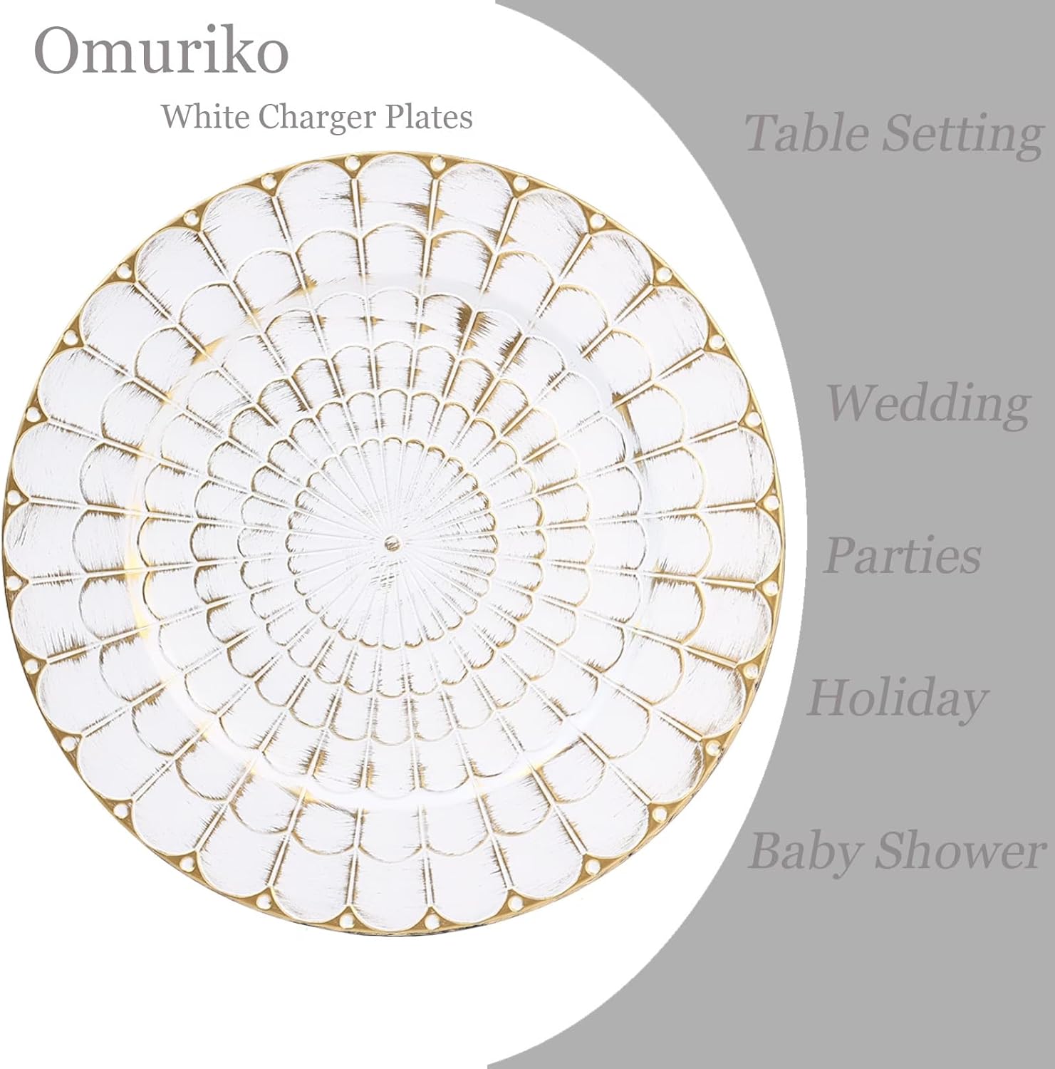 Antique White 12-Piece Dinner Plates in Style