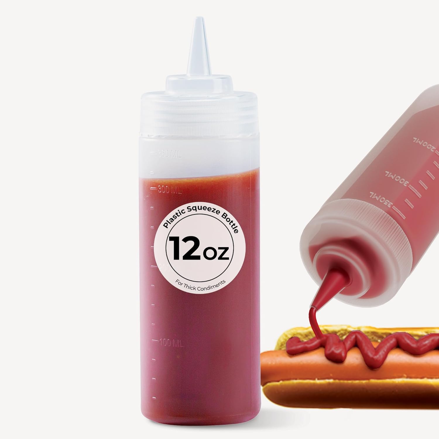 12 oz Condiment Squeeze Bottle With Lid