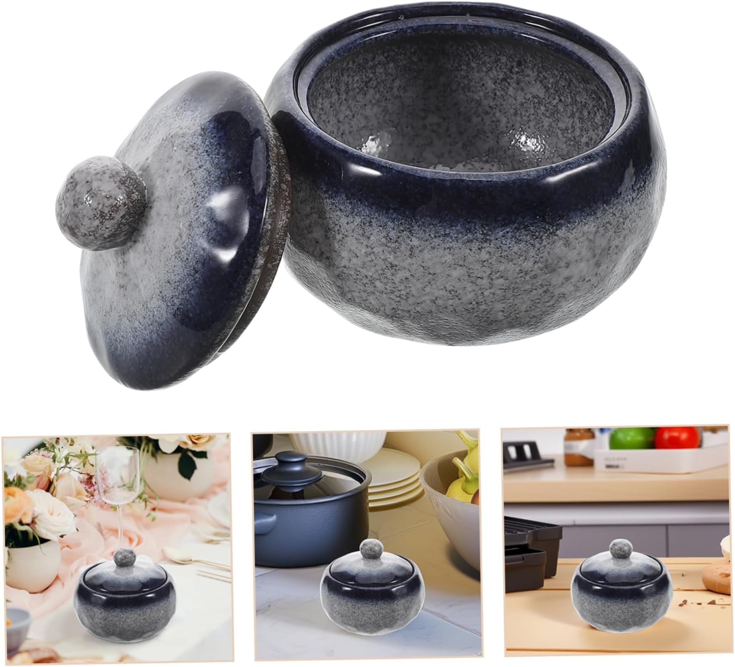 STOBAZA Japanese Ceramic Stew Bowl with Lid