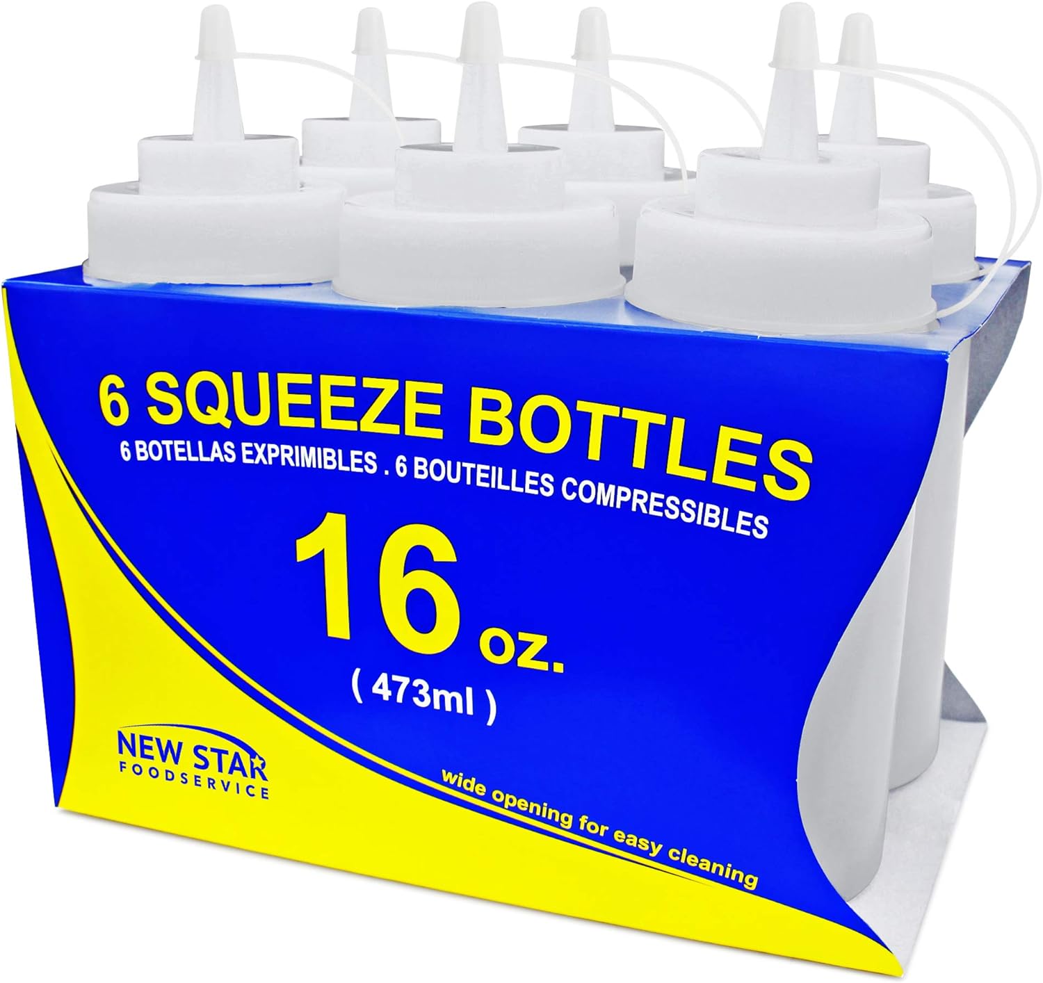 New Star 16 oz Squeeze Bottles 6pk