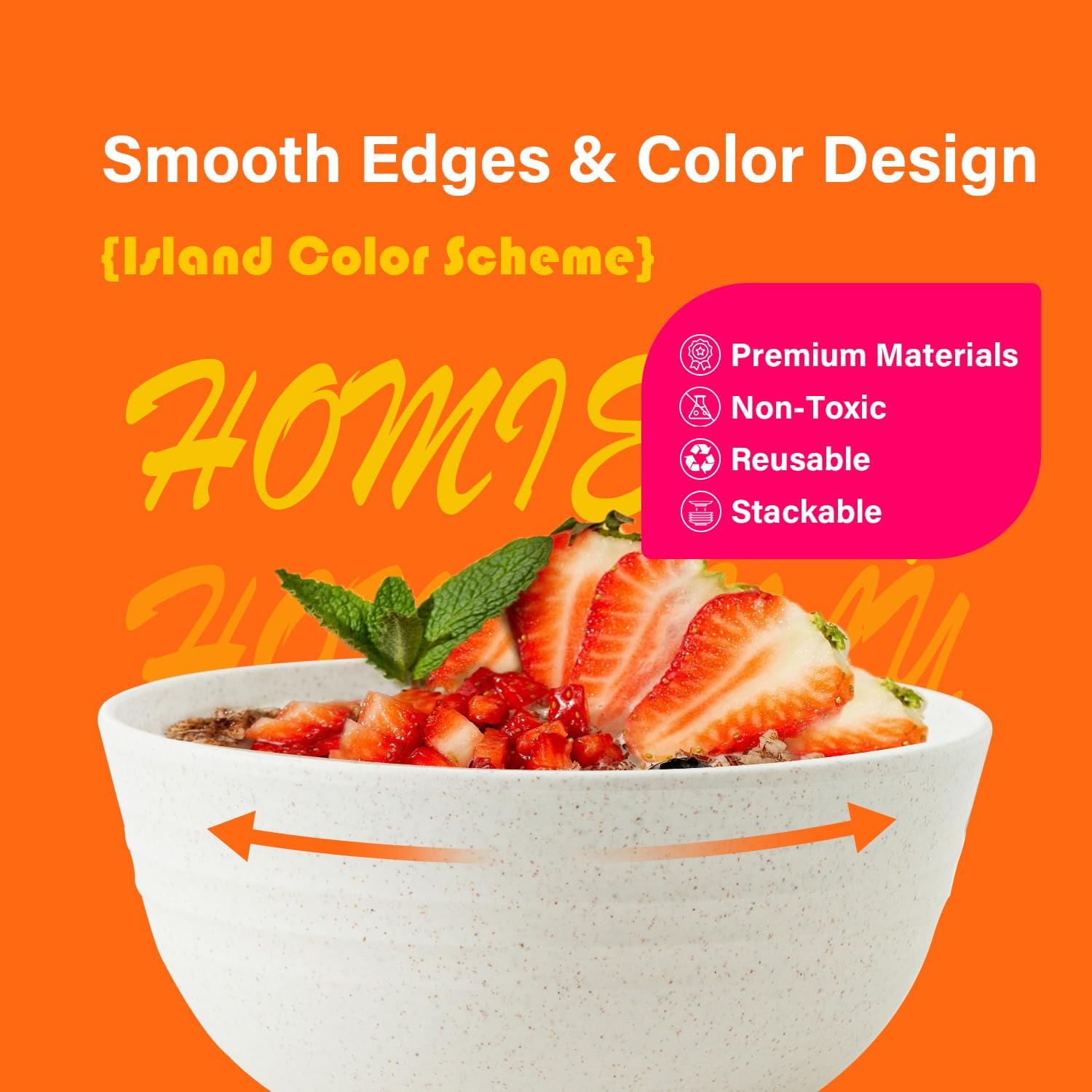 Homienly 26 Oz Wheat Straw Bowls Set of 6 Island