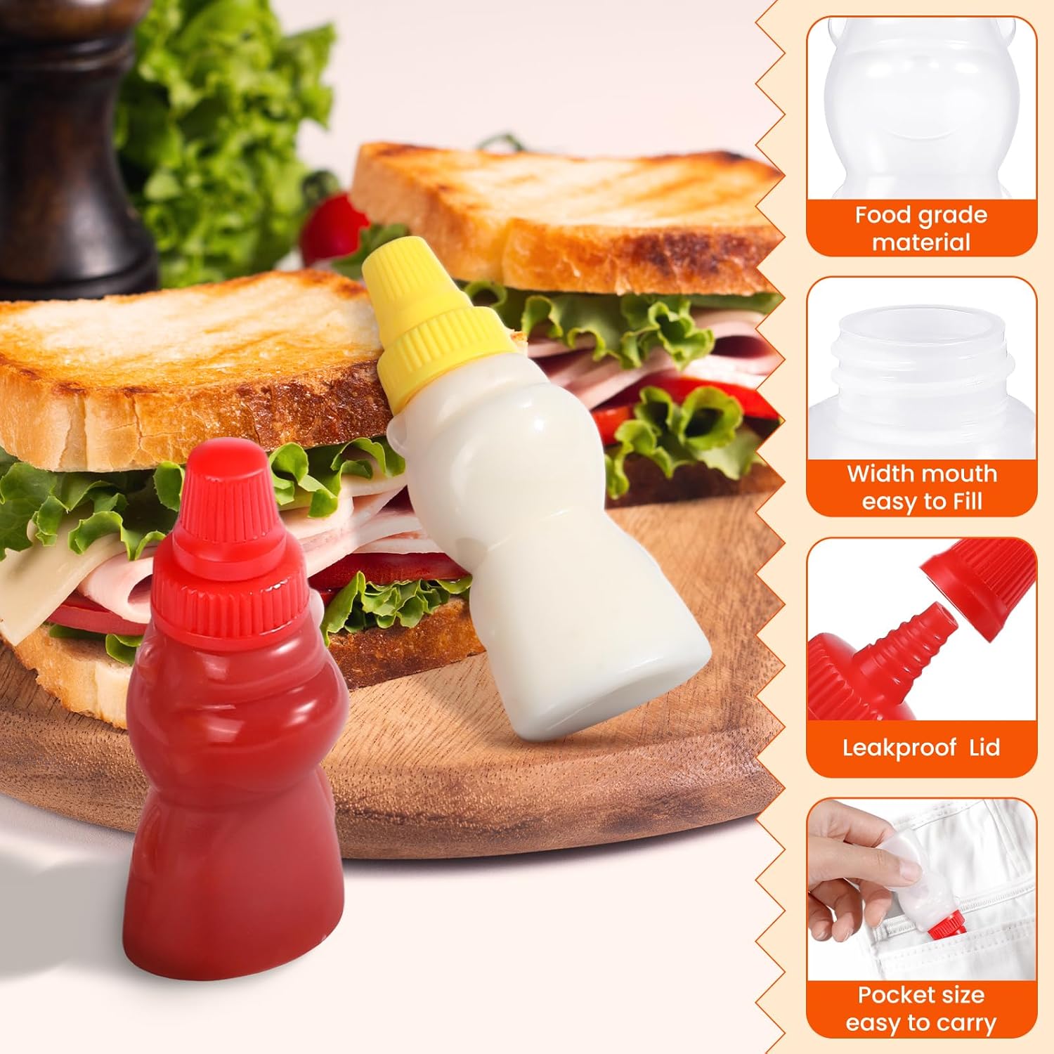 4-Piece Bear-Shaped Condiment Bottles