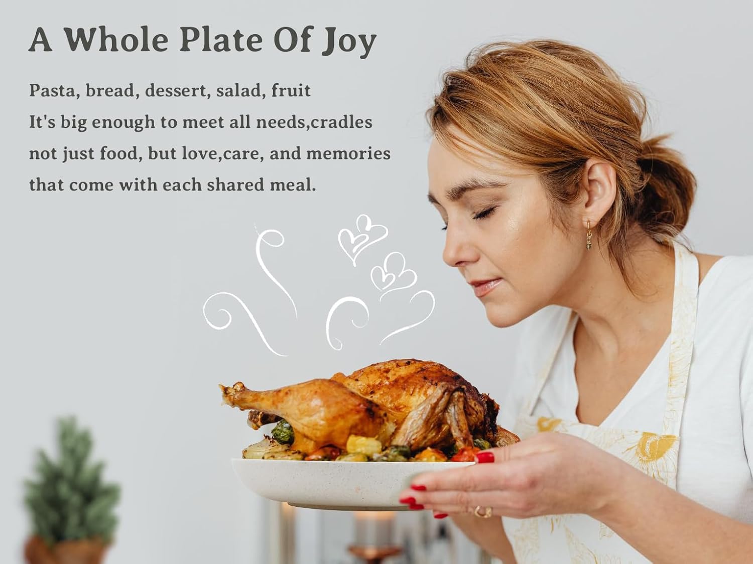 Homienly Deep-Dish Dinner Plate Set 8-Piece 9-inch Microwave Dishwasher Safe