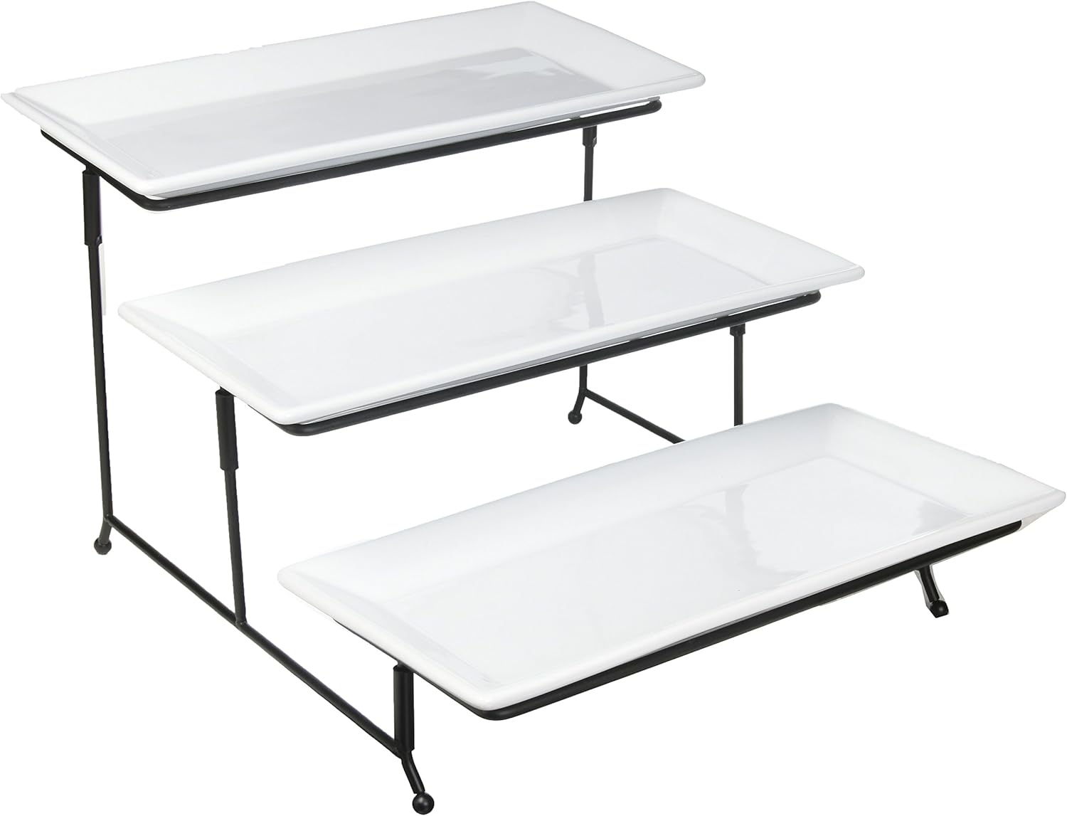 Gibson Elite Gracious Dining 3-Tier Snack Dessert Plate Set