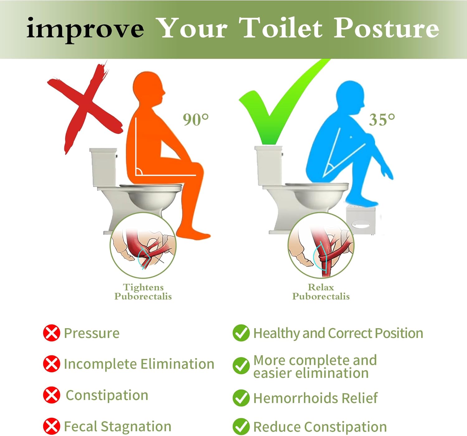 7-inch Bamboo Toilet Stool Foldable Step for Bathroom Eco-Friendly Design
