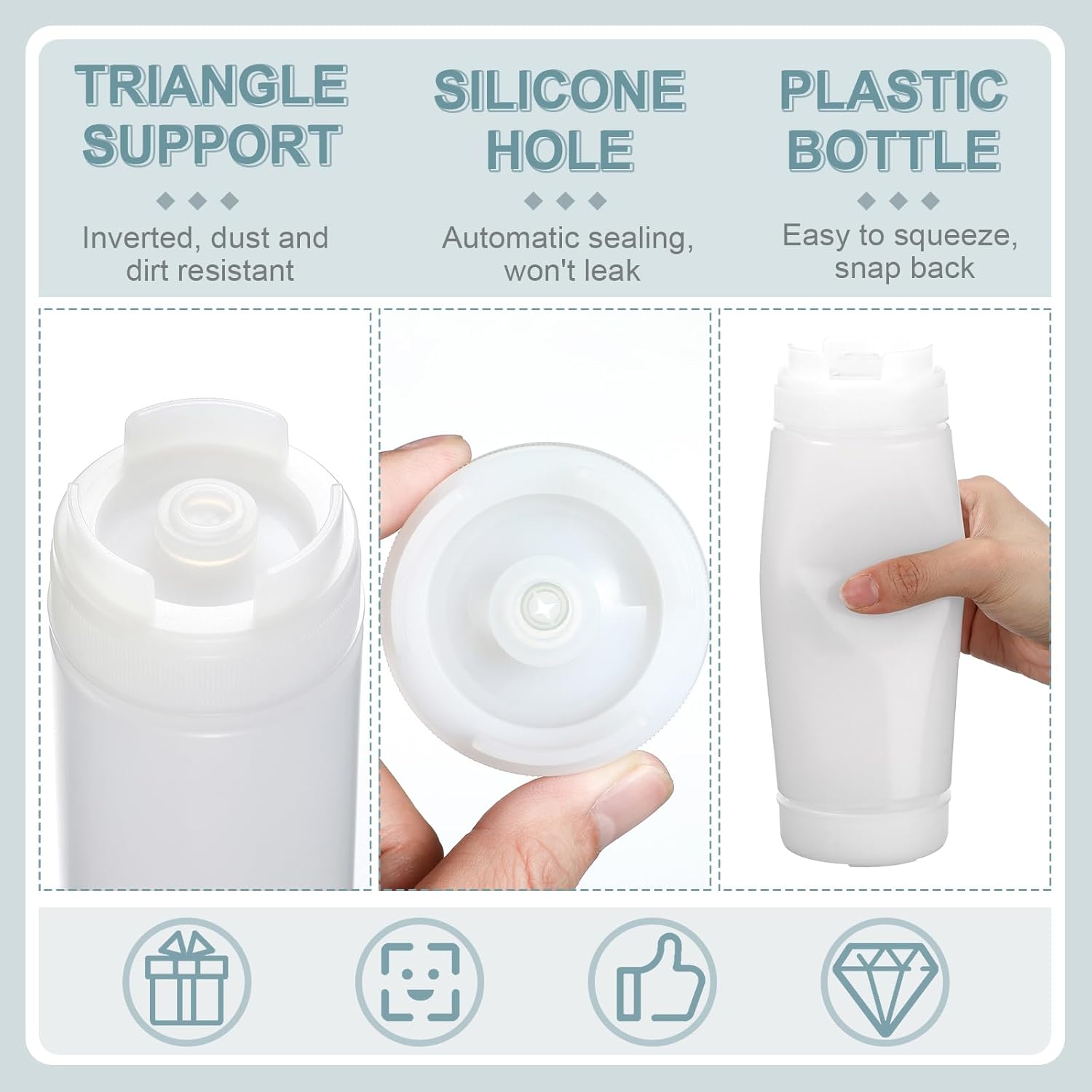 4-Piece Refillable Squeeze Bottles