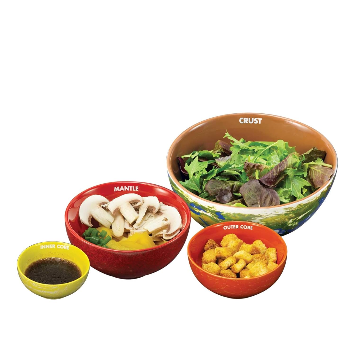 Nestable Earth Design Four Capacity Cross Section Bowls