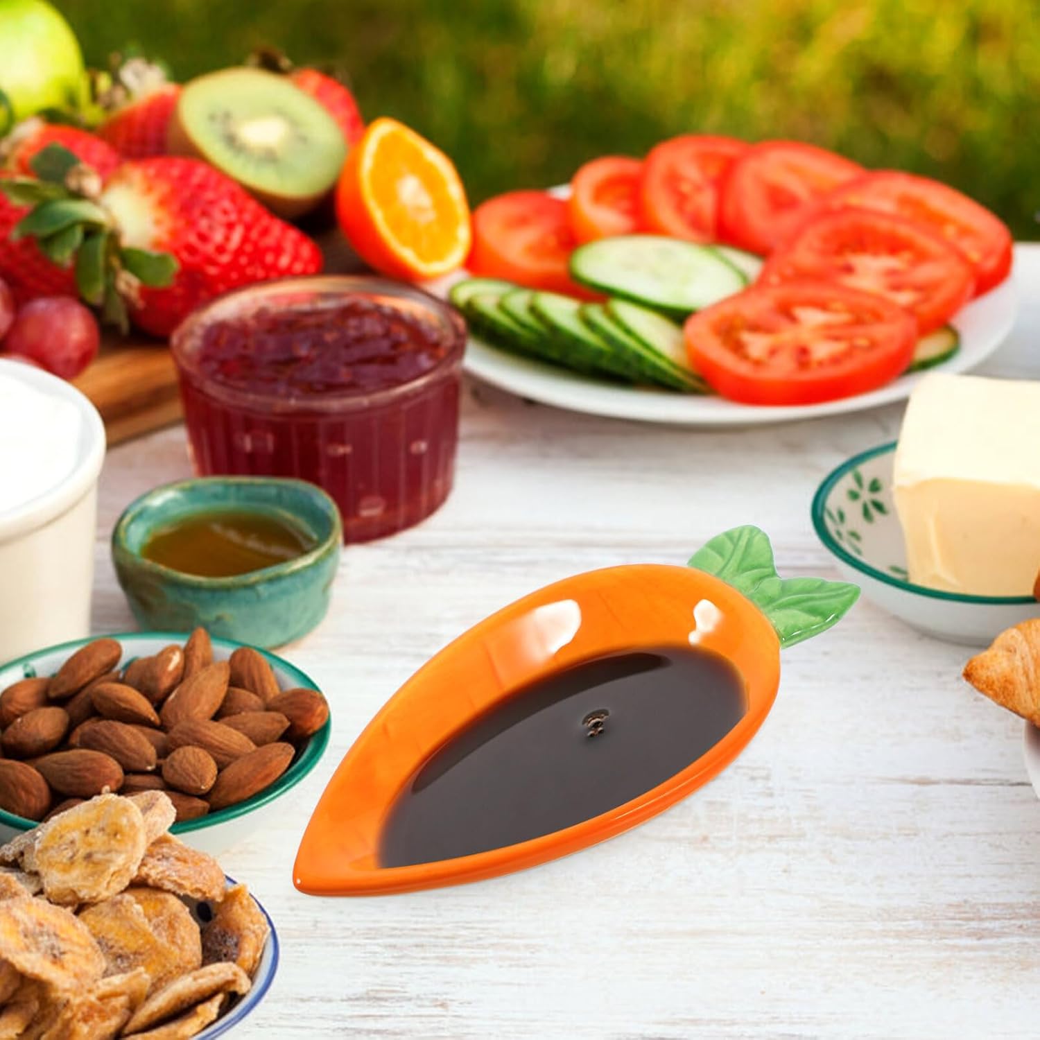 Carrot-Shaped Porcelain Serving Bowls Set for Snacks Dips