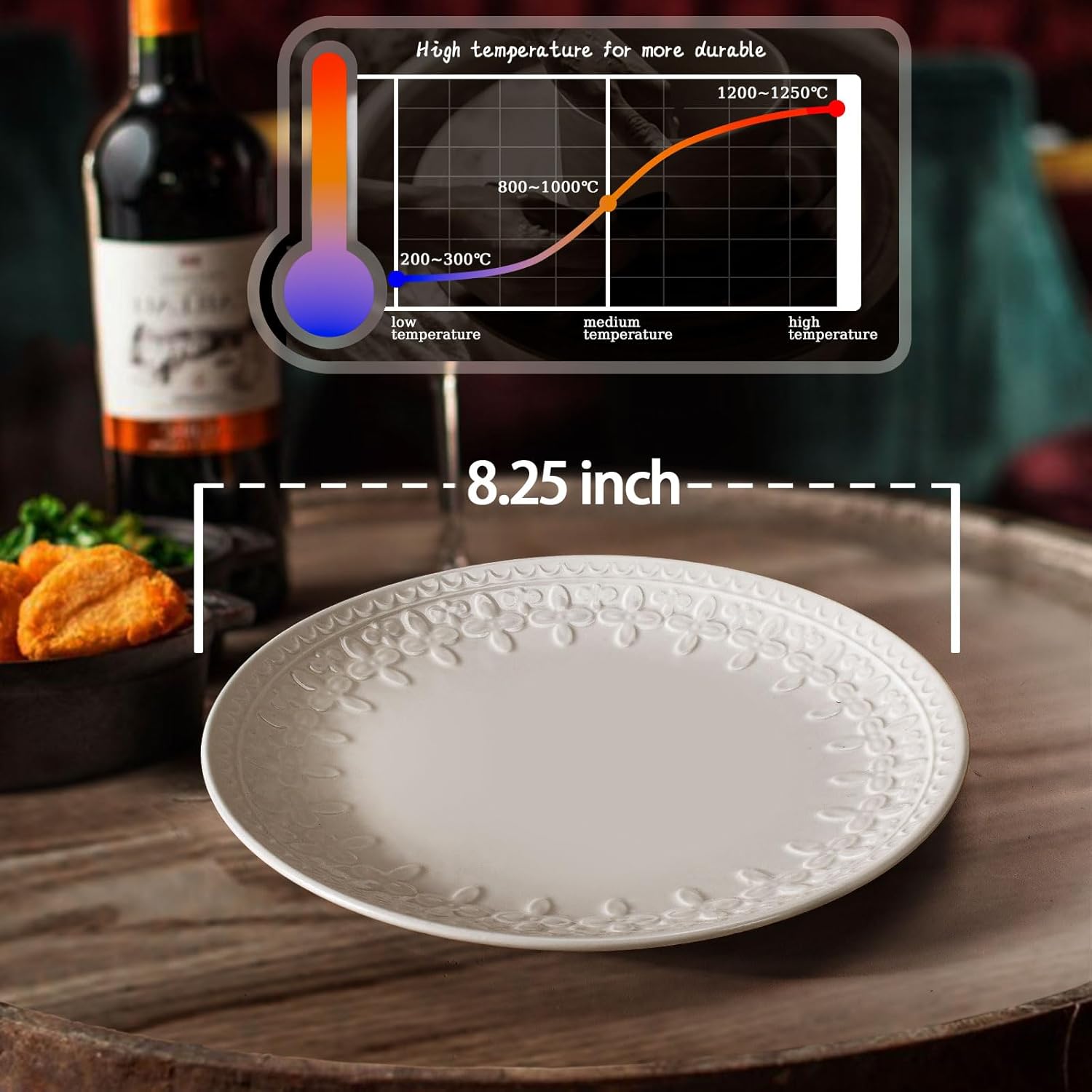 Elegant White Ceramic Salad Plates