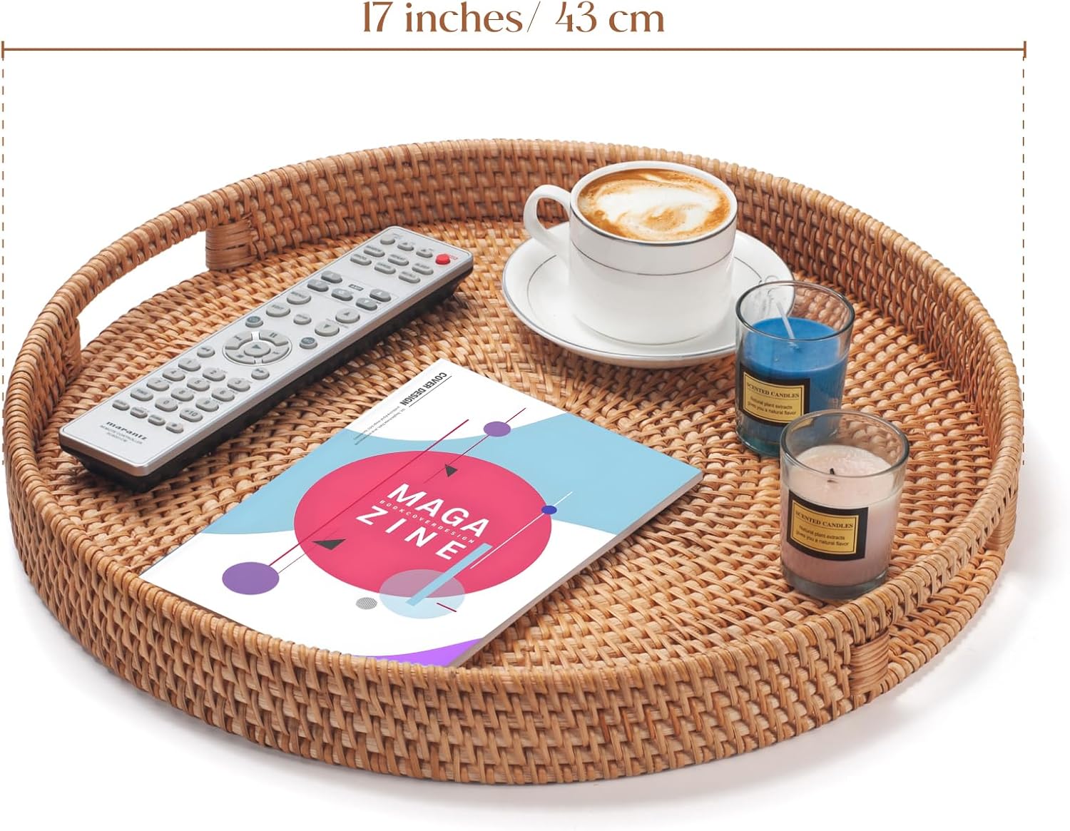 Hand-woven rattan serving tray for desserts elegant and durable