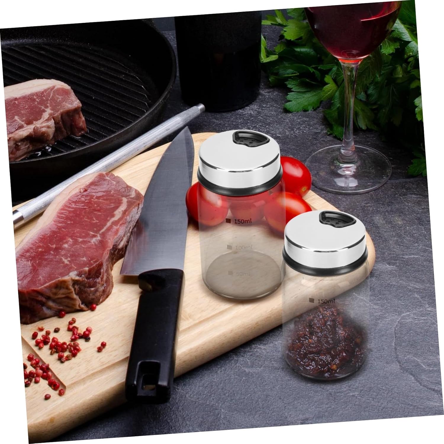 CIYODO2PCS Glass Condiment Bottles