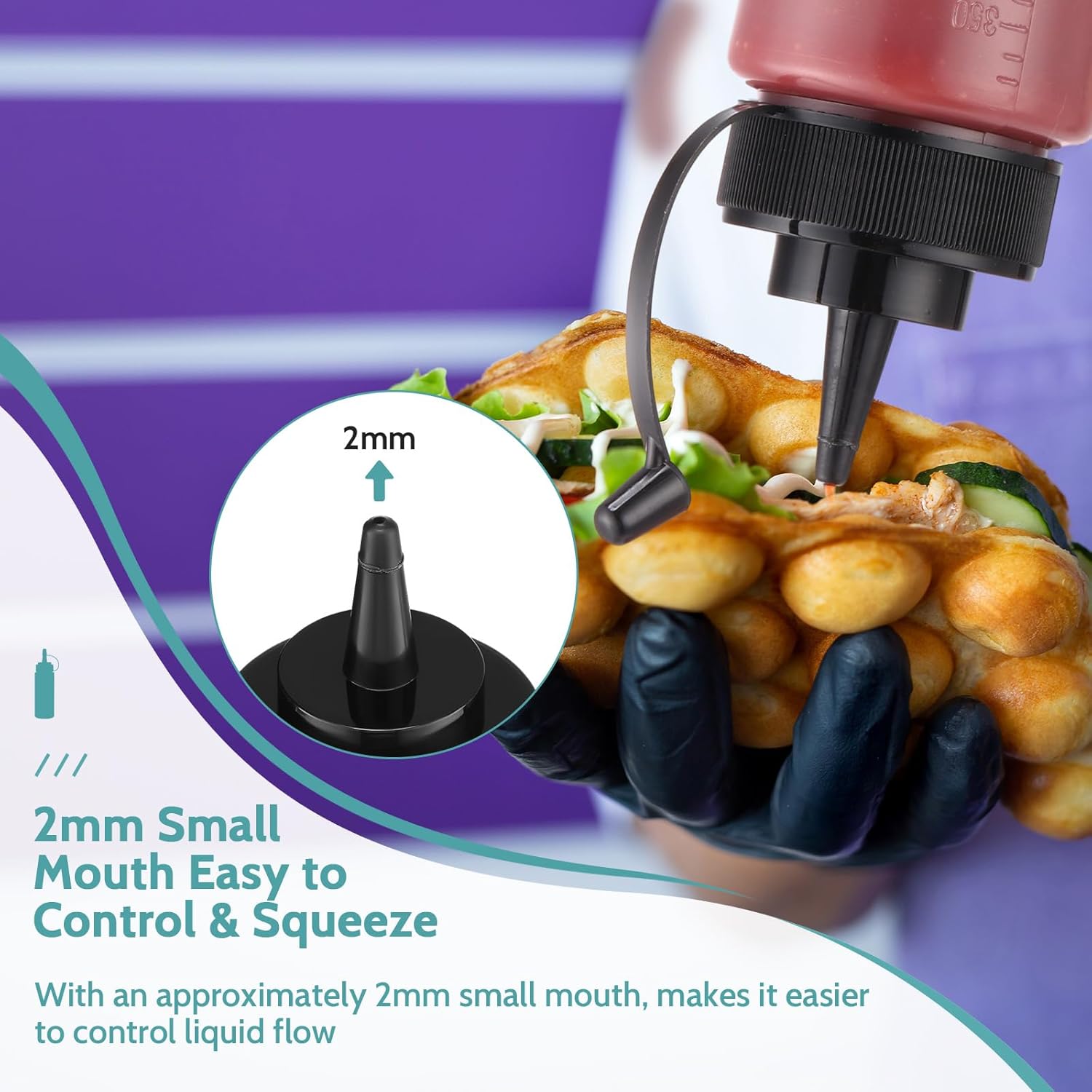 Dandat 24 Pcs Reusable Ketchup Squeeze Bottles