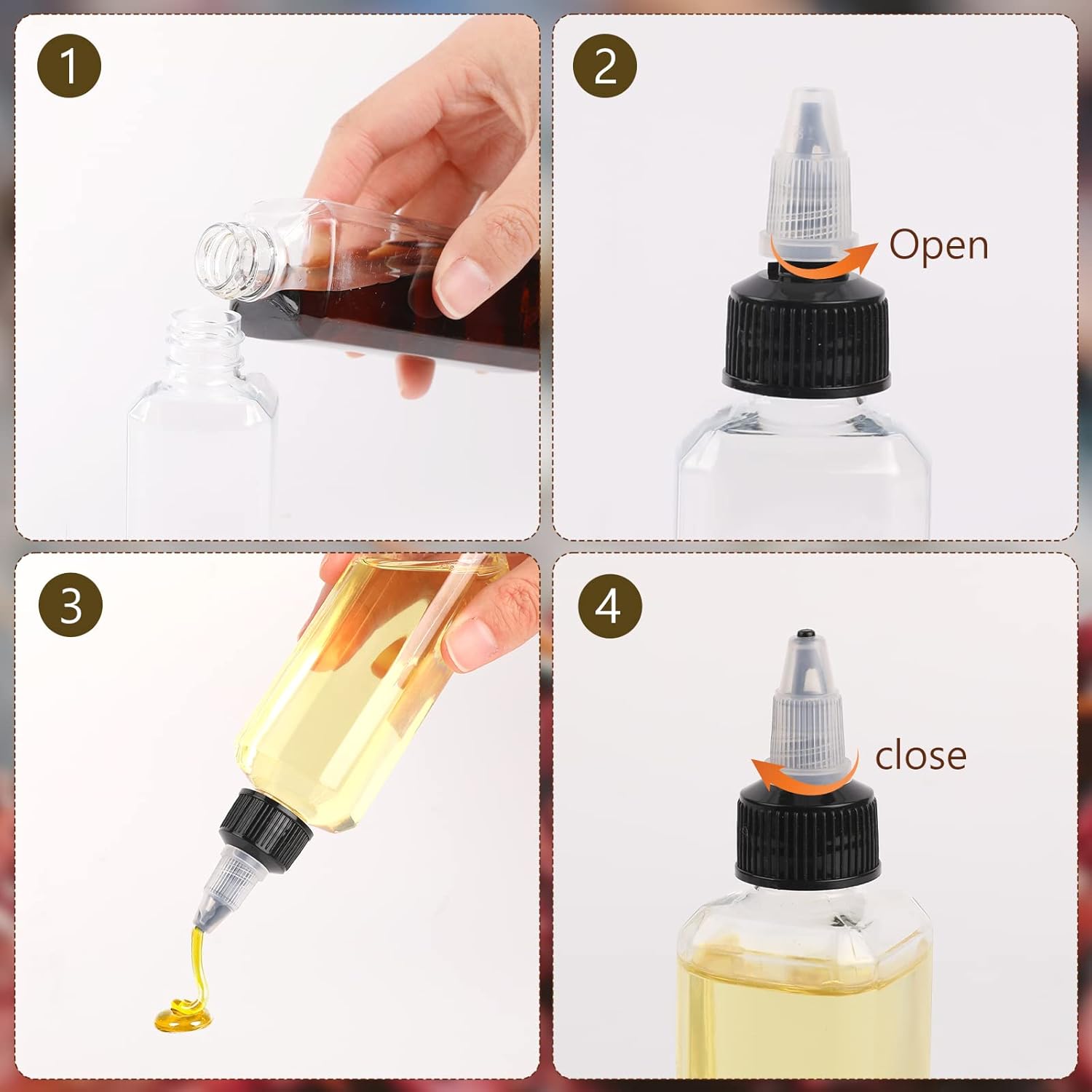 4-Piece Oil Squeeze Bottles