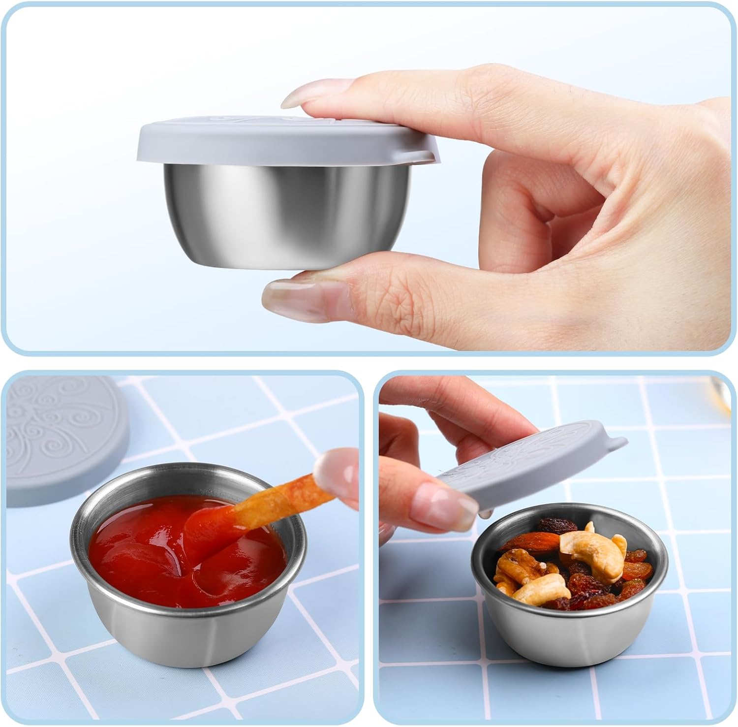 8-Piece Condiment Containers Set for Lunch Box