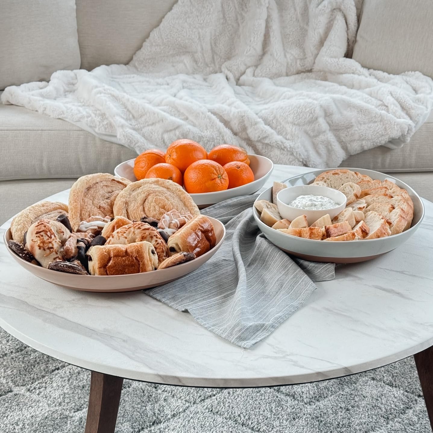 Stop Bask Mora Ceramics Set of 2 Large Oval Serving Bowls
