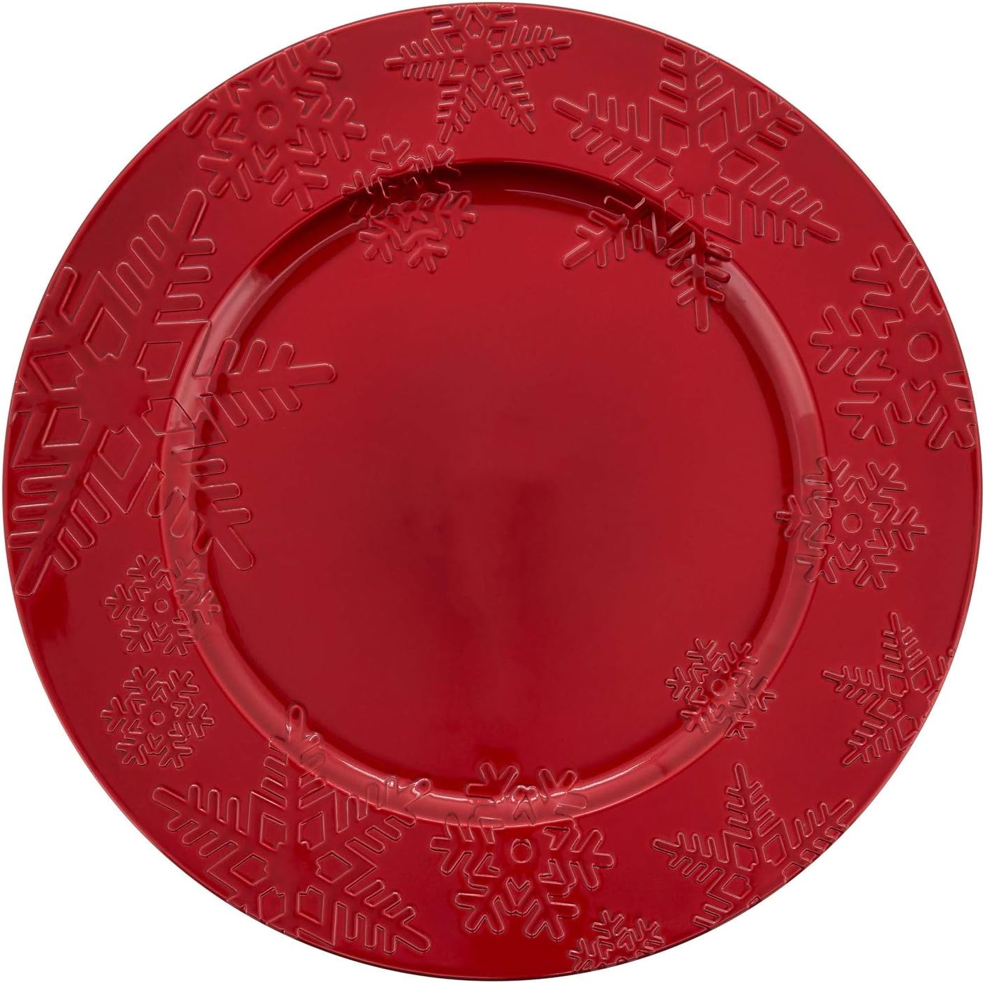 Fennco Styles Red Snowflake charger plates