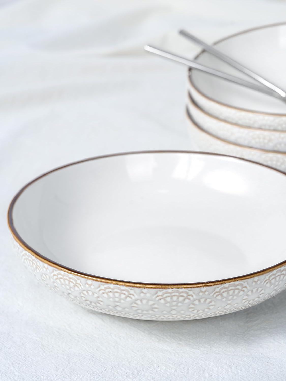 famiware 87 ceramic pasta bowls set of 4 unique design microwave dishwasher safe