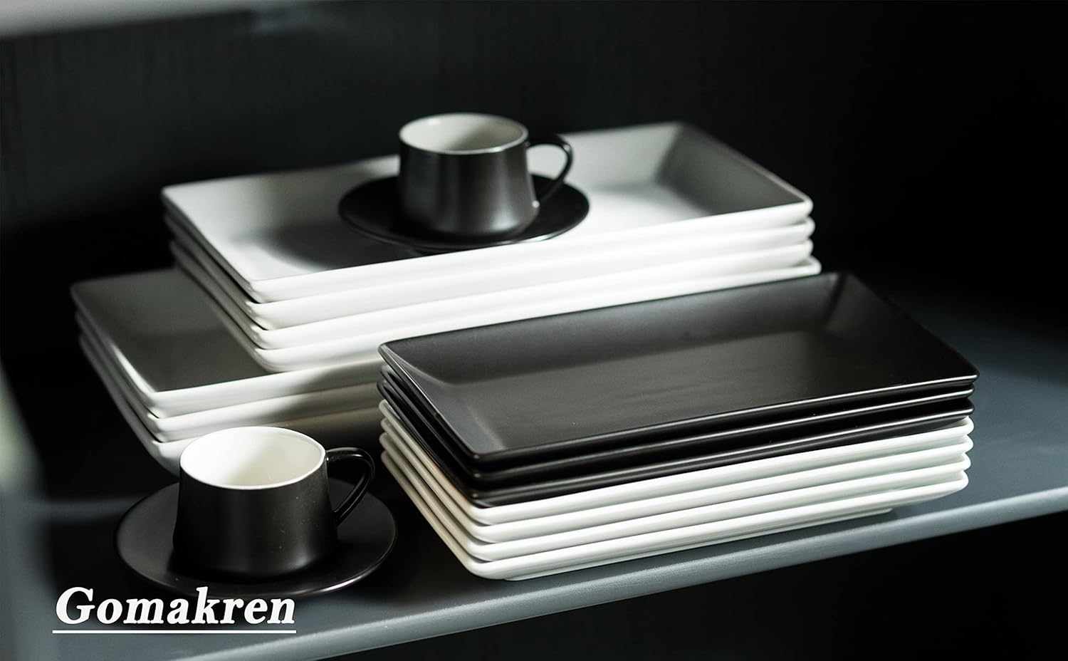 Gomakren Black Serving Platter Set
