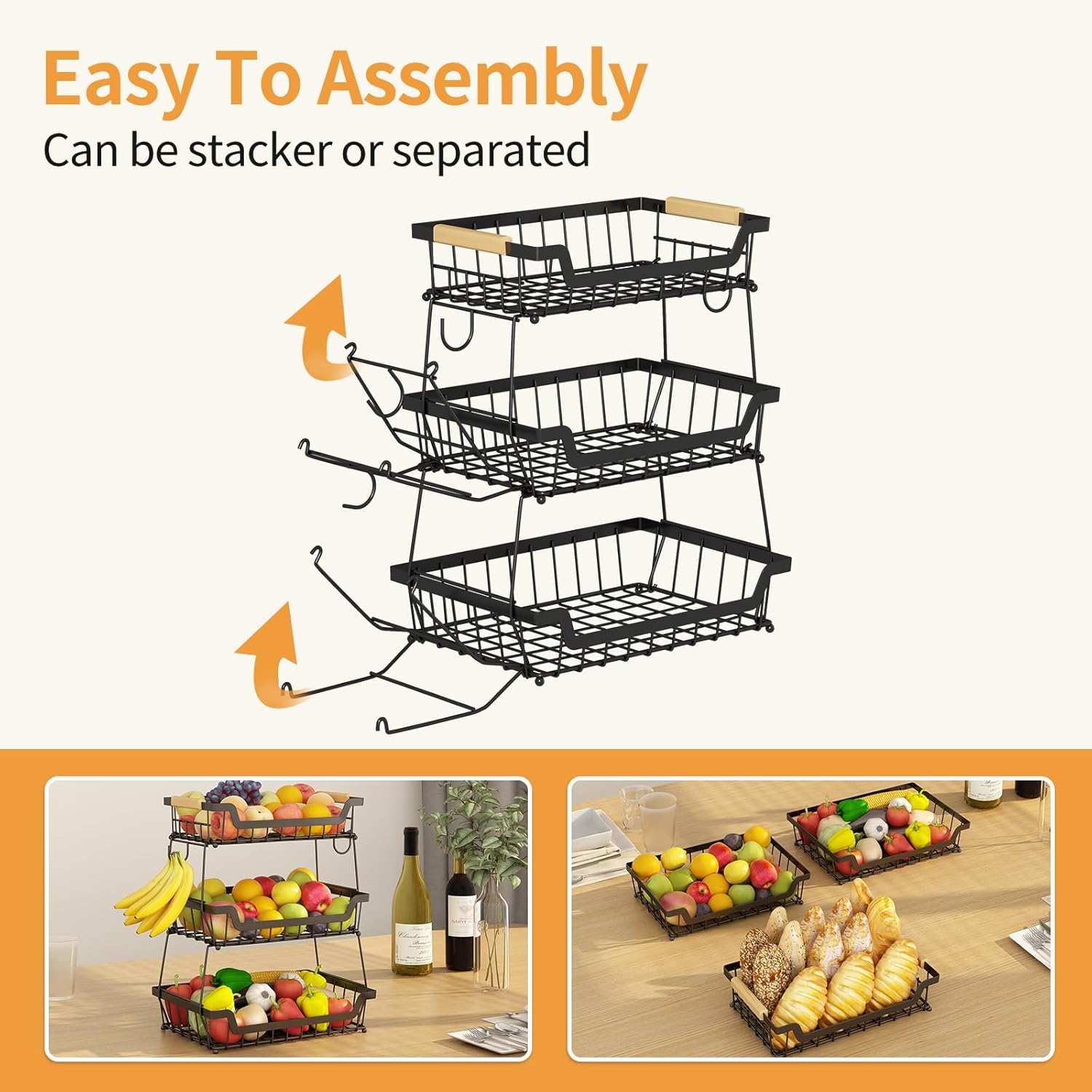 Gillas 3-Tier Countertop Fruit Basket