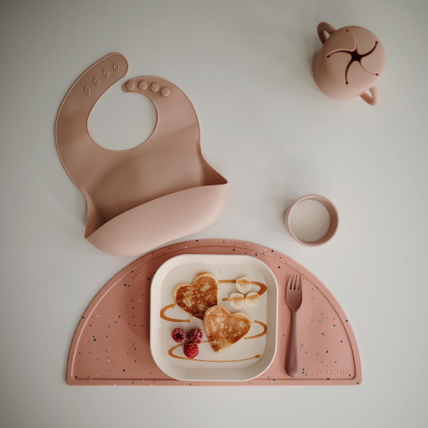 Mushie Square Dinnerware Plates for Kids Set of 2