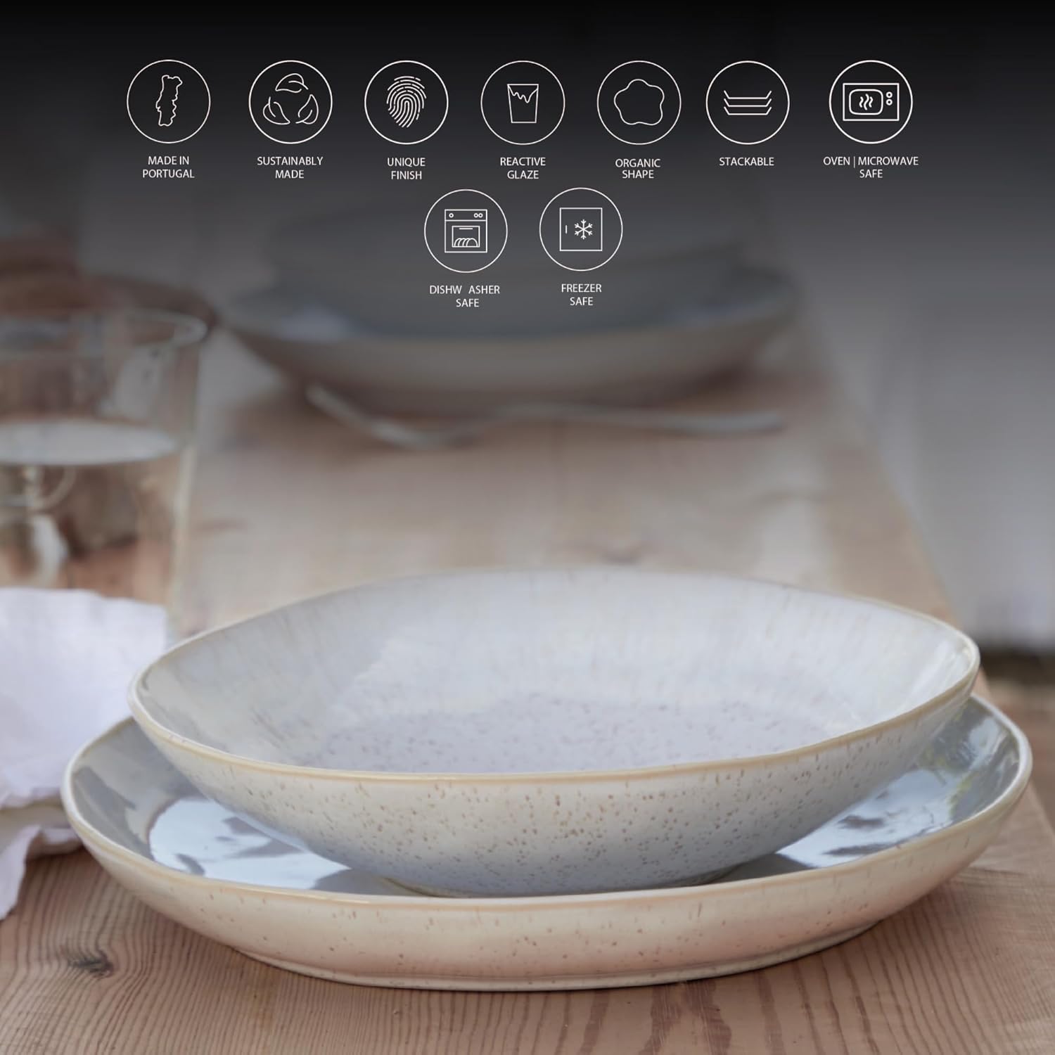 Casafina Eivissa Collection Microwave Dishwasher Oven Safe Sand Beige Oval Platter