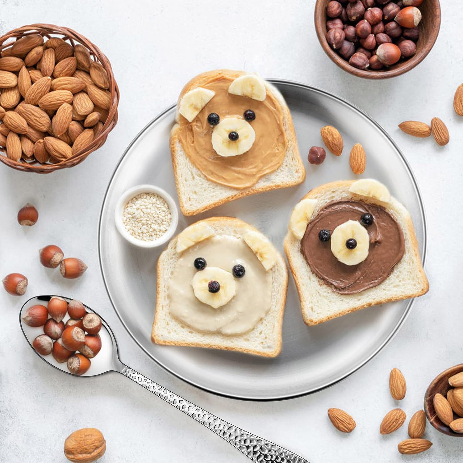HaWare 4-Piece 188 stainless steel plates for kids