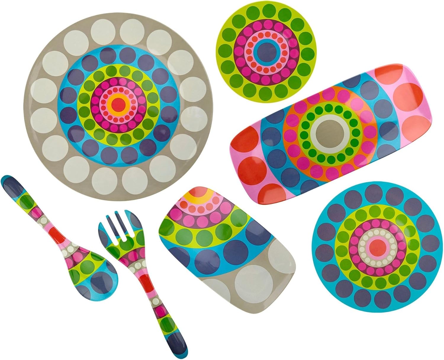 French Bull Plates - 9 Melamine Salad Plates Set of 4