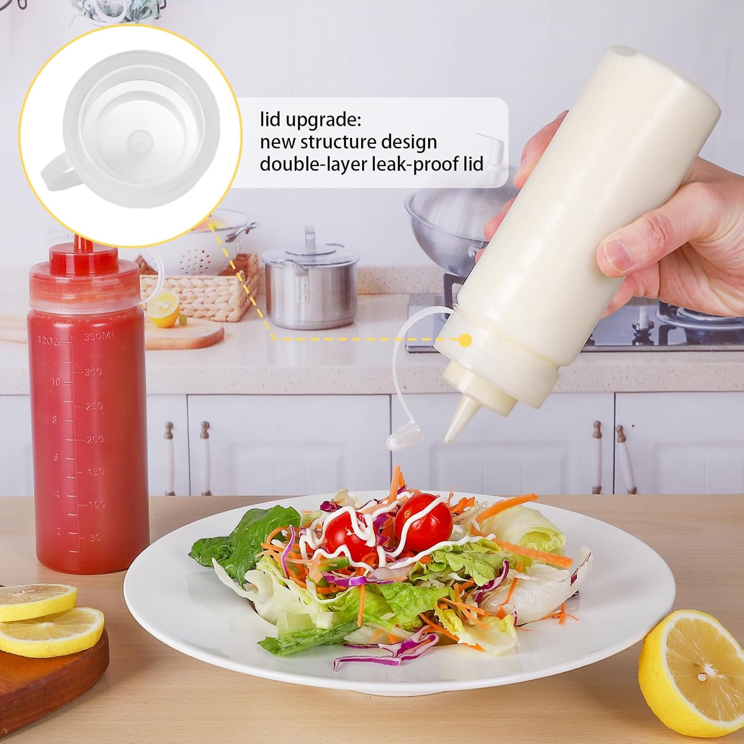8 Squeeze Bottle Set with silicone funnel