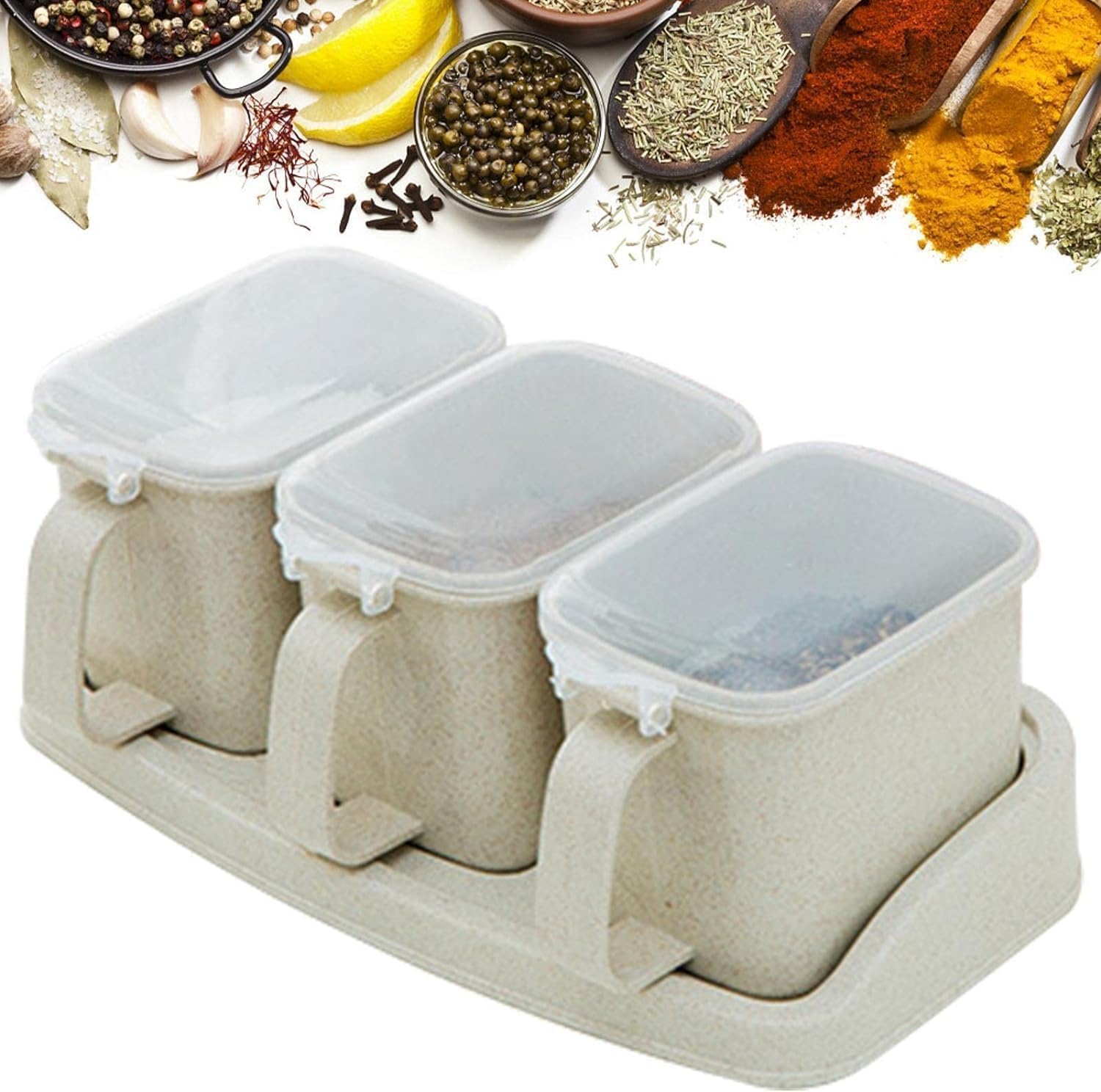 Convenient Kitchen Organization Track Smarts by ZPLuz - Seasoning Box with curves handle
