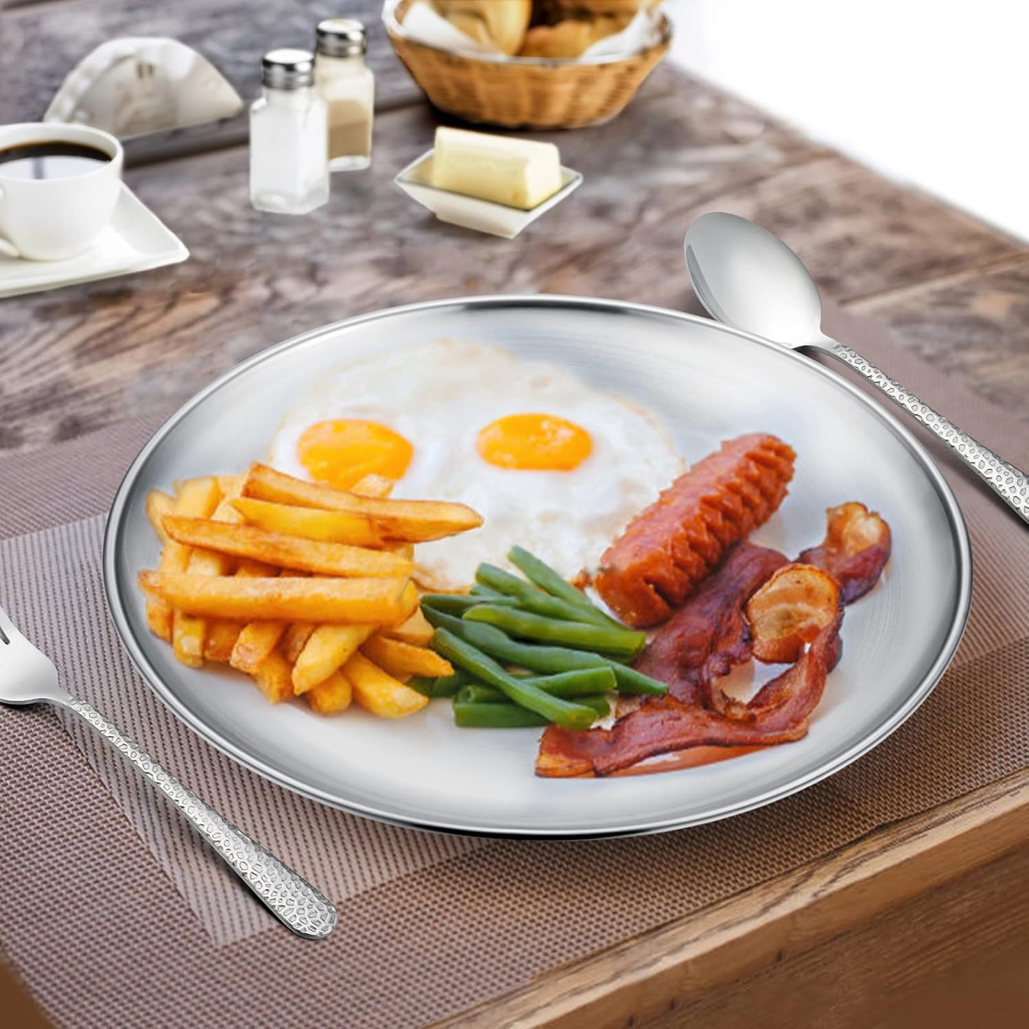 HaWare 4-Piece 188 stainless steel plates for kids
