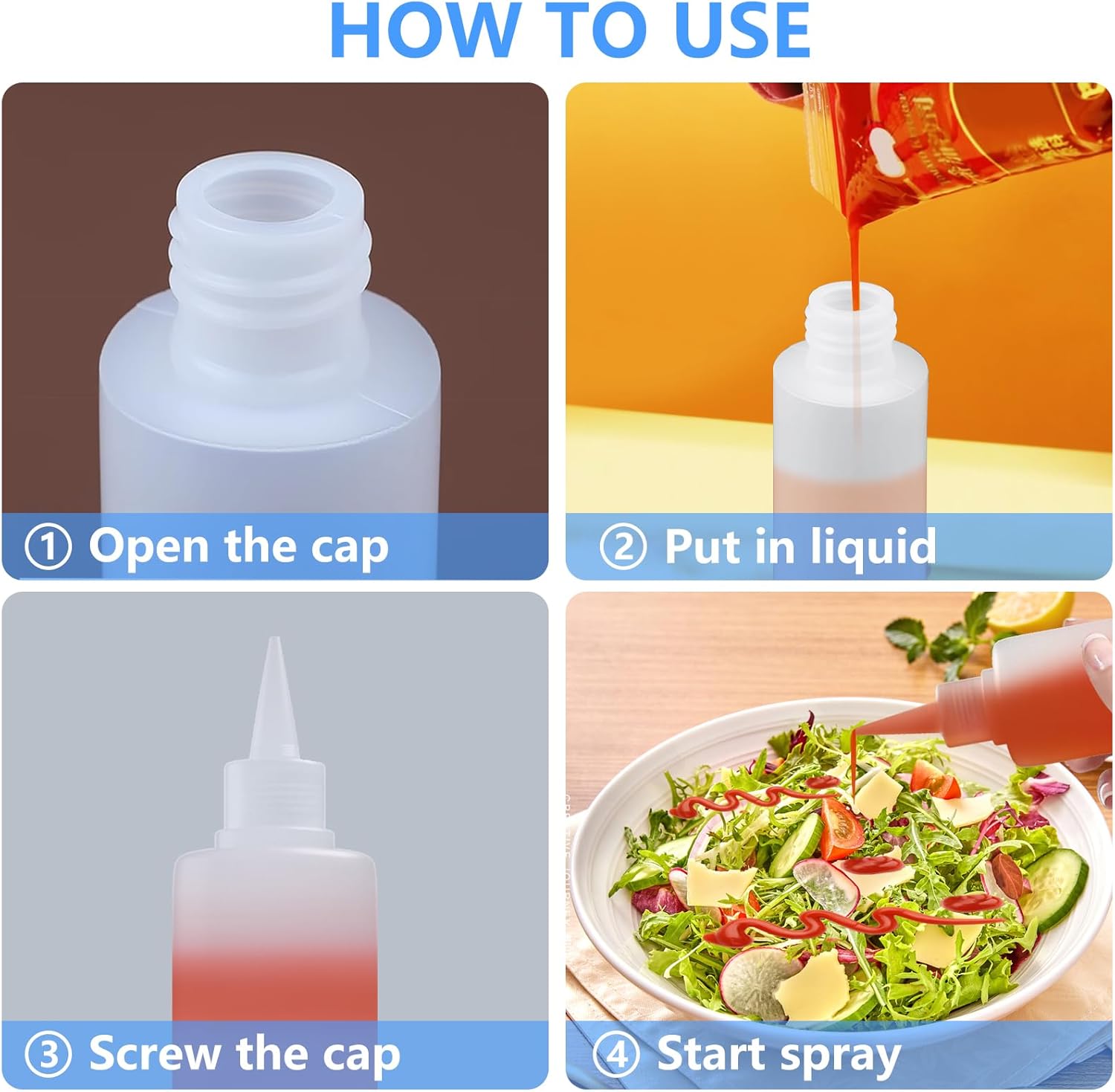 2-Pack of Eco-Friendly 10 oz Condiment Squeeze Bottles