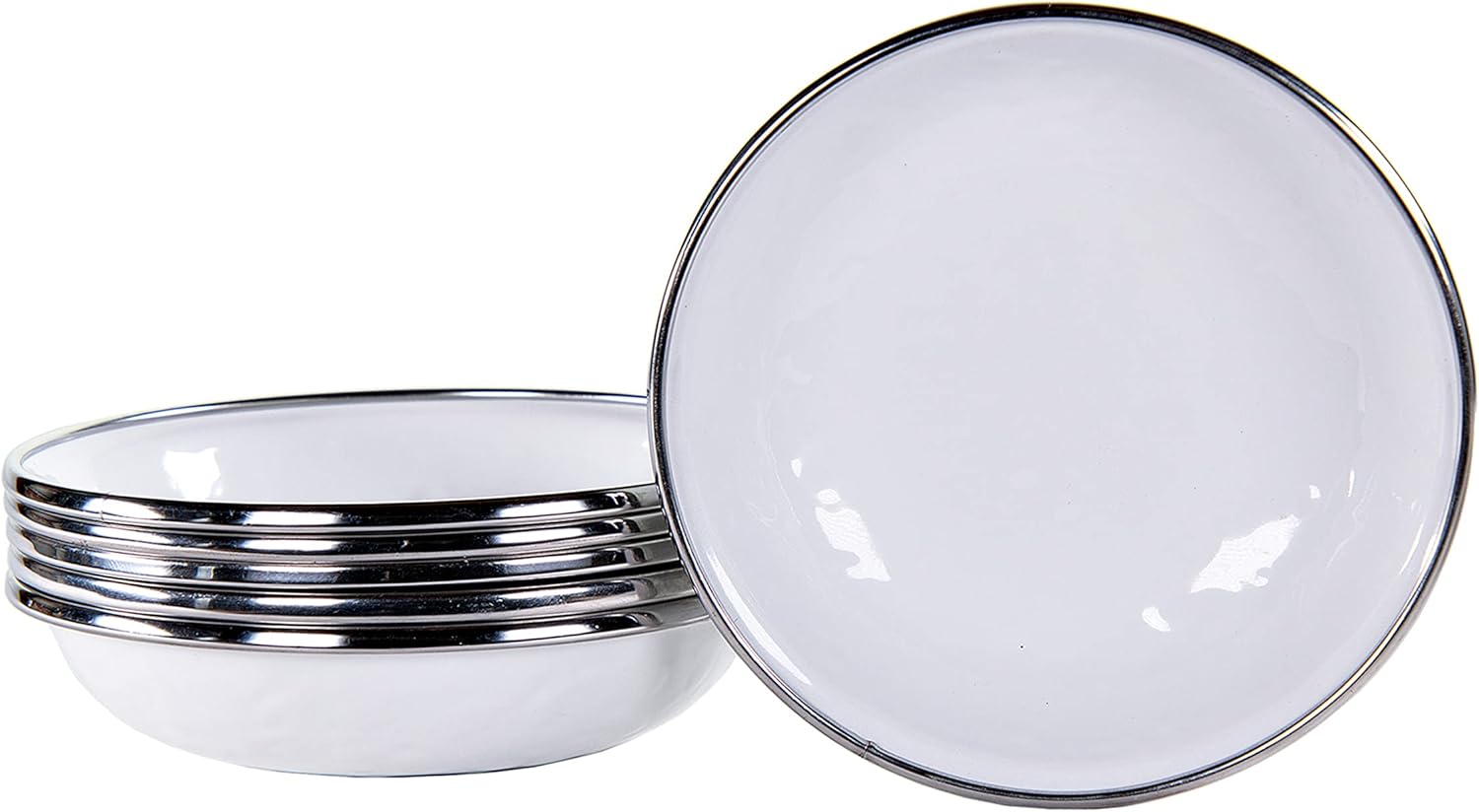 Golden Rabbit Solid White Dinnerware Set Lustrous Enamelware for Home Kitchen