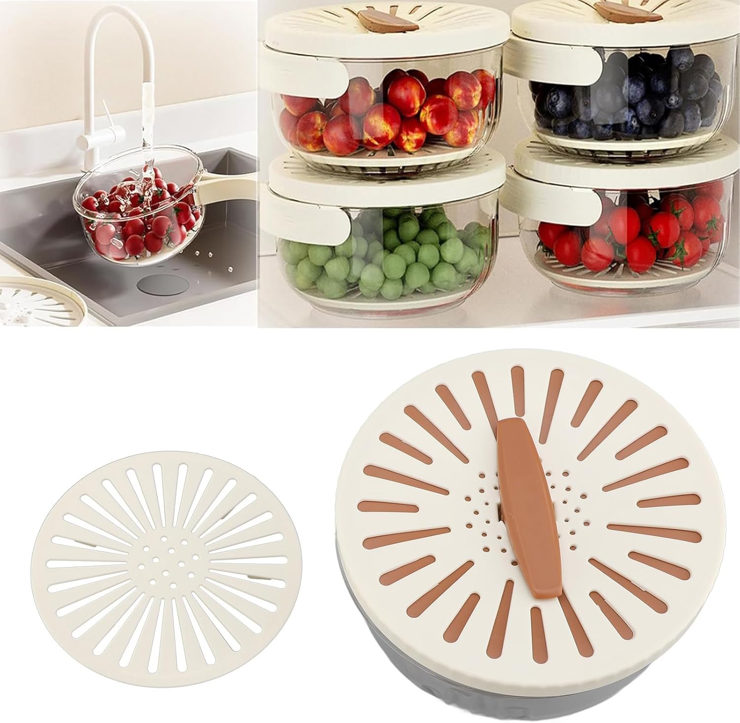 AYNEFY Fruit Washing Basket - Durable Mesh Design