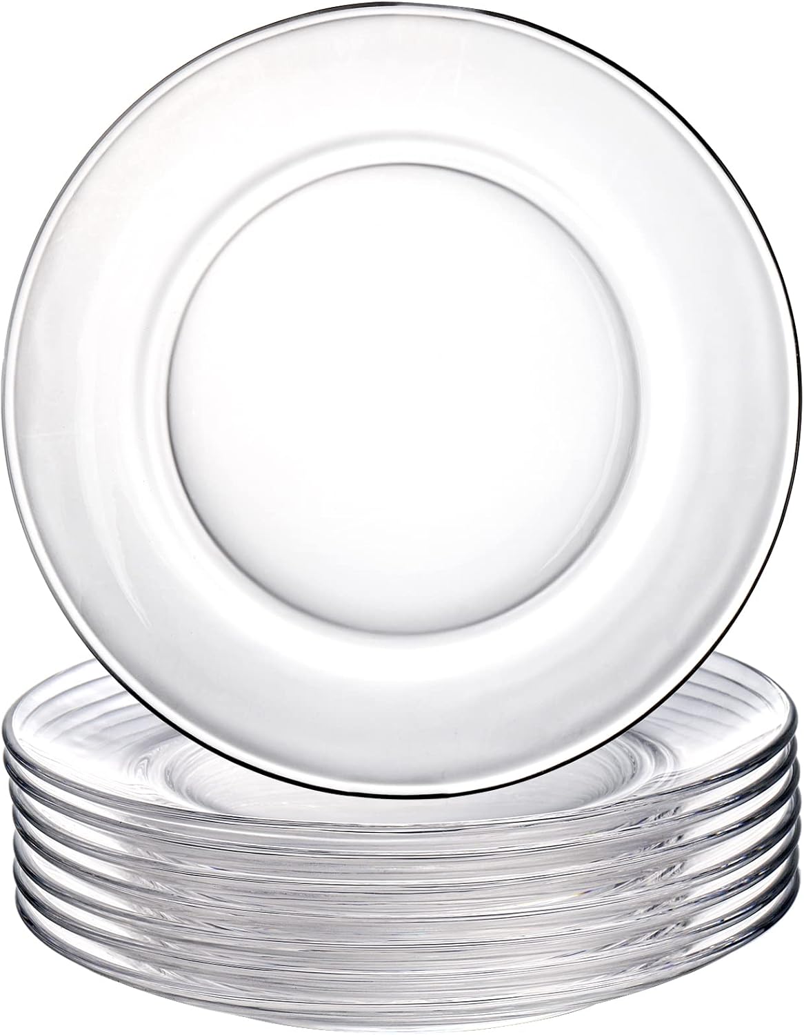 Elegant 8-Pack Glass Dessert Plate