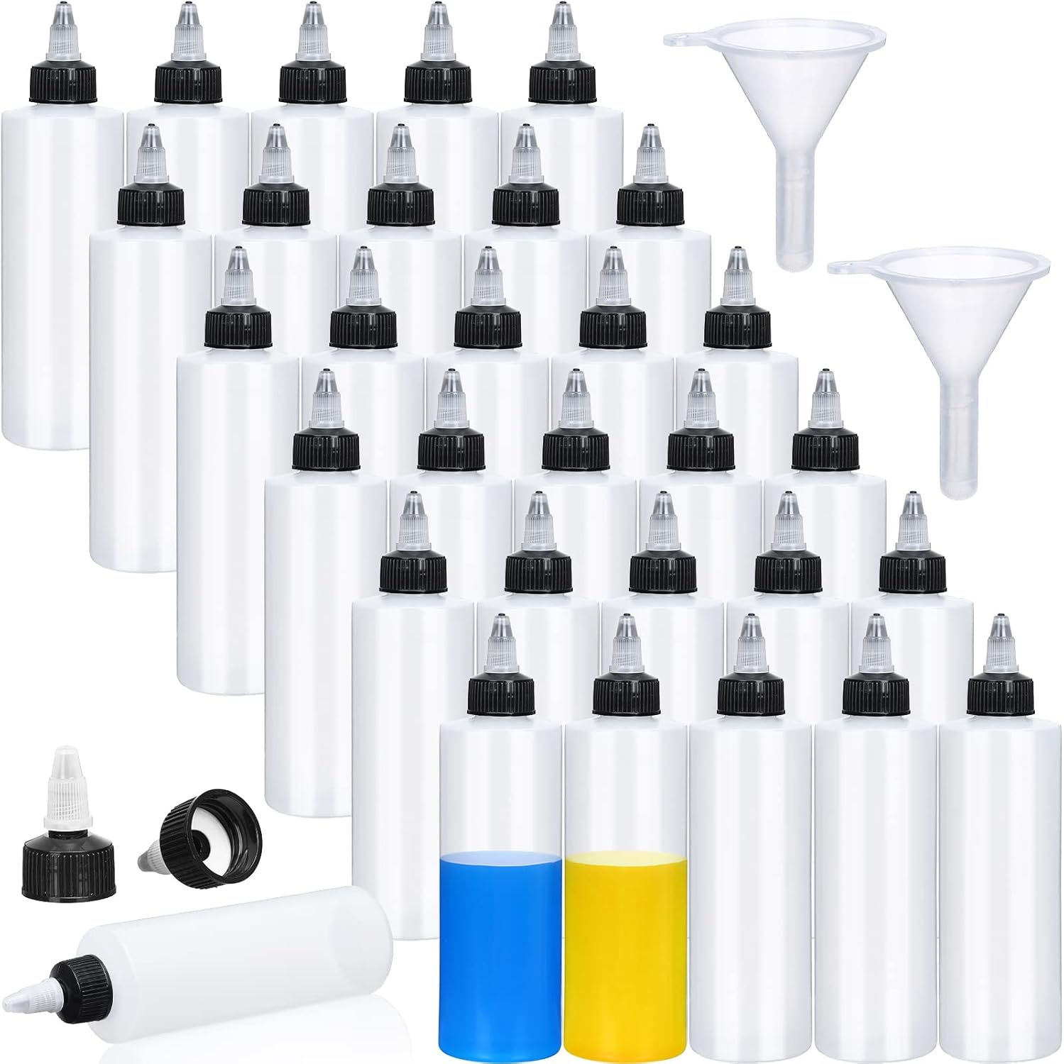 Honeydak 30 Pack Condiment Squeeze Bottles for Liquid Transfer