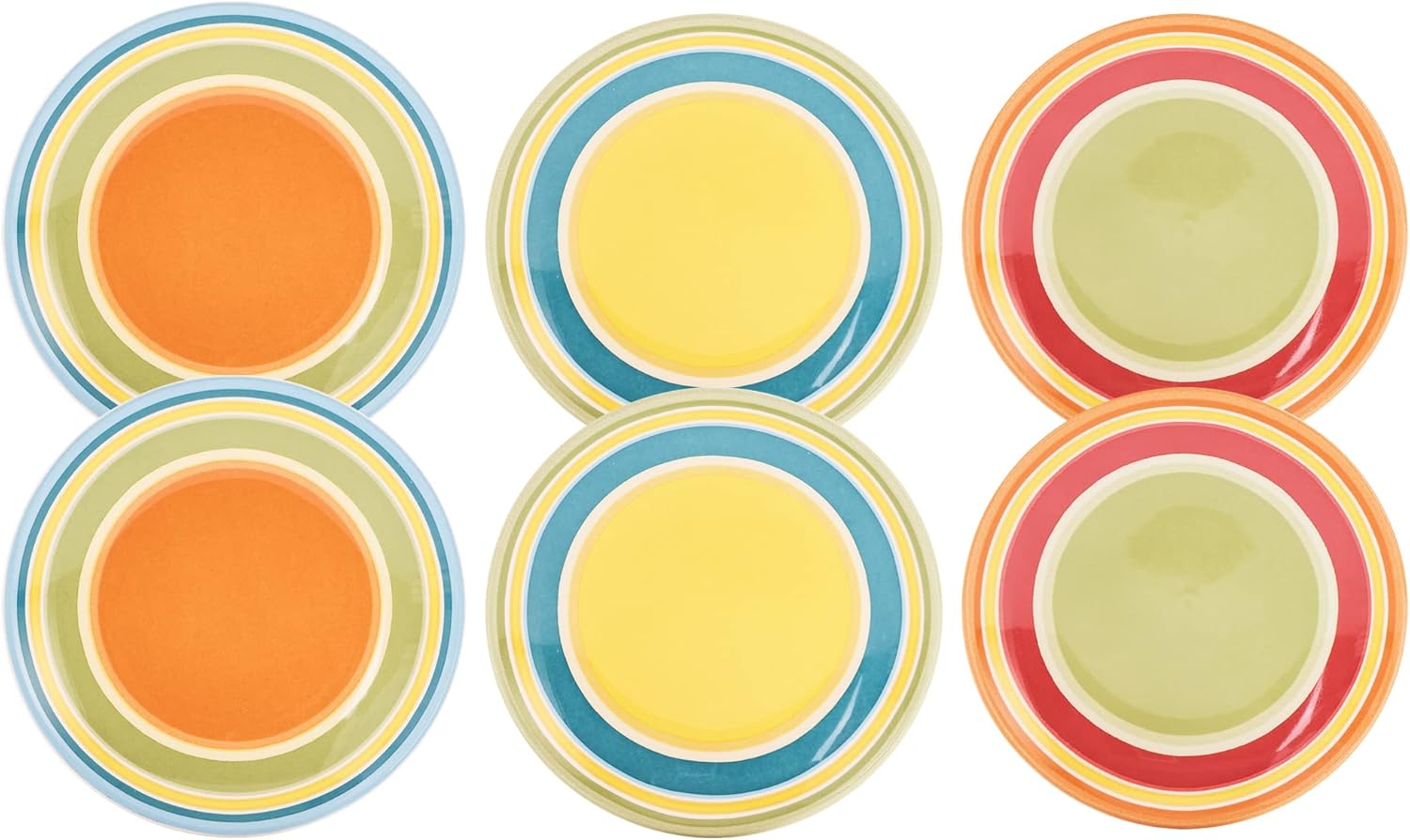 Bico Tunisian 6-inch Ceramic Plain Appetizer Plate Set of 6