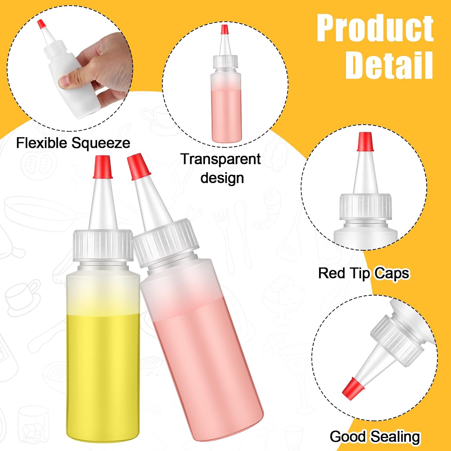 80-Piece Refillable Mini Squeeze Bottles
