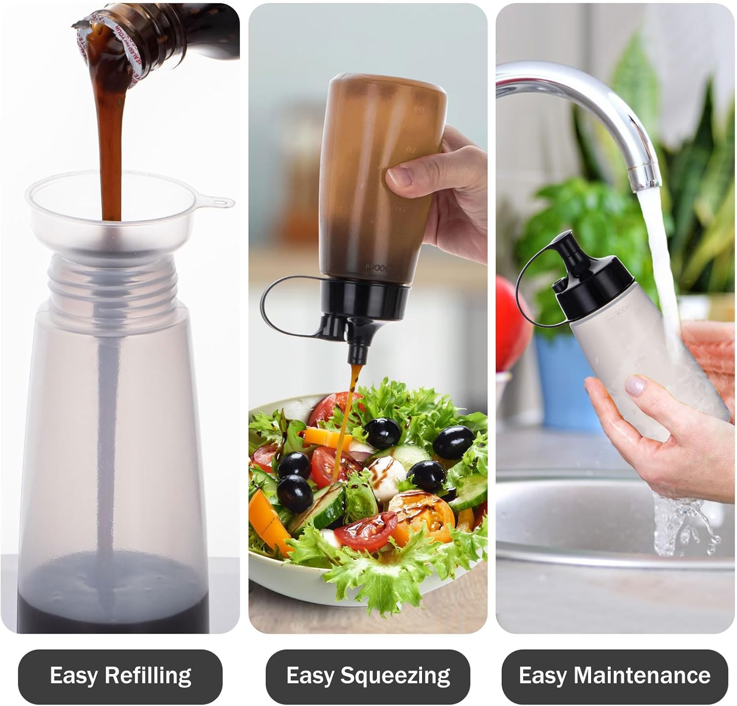 Deesoo Premium Squeeze Bottles 300ml Eco-Friendly Durable Set of 2