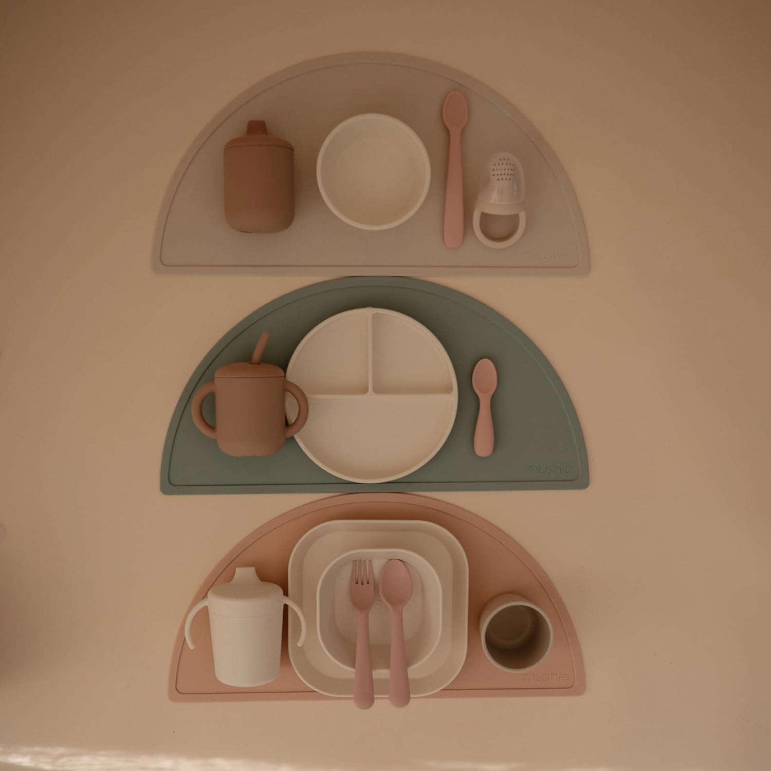 Mushie Square Dinnerware Plates for Kids Set of 2