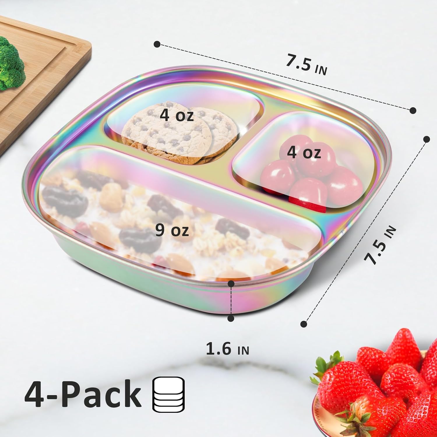 Sturdy Fun Durable Stainless Steel Plates for Kids