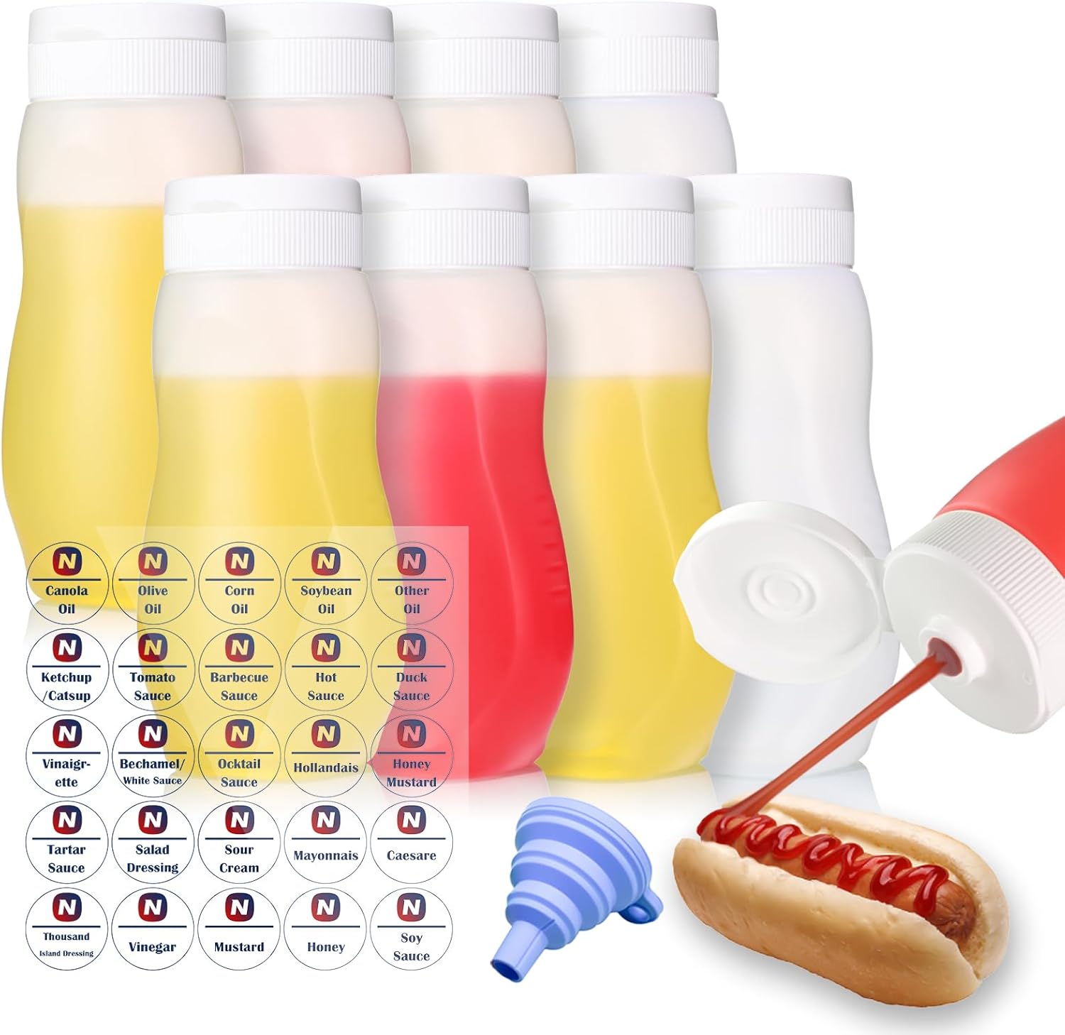 Nacxbwer Durable Squeeze Bottles 8-Piece Set