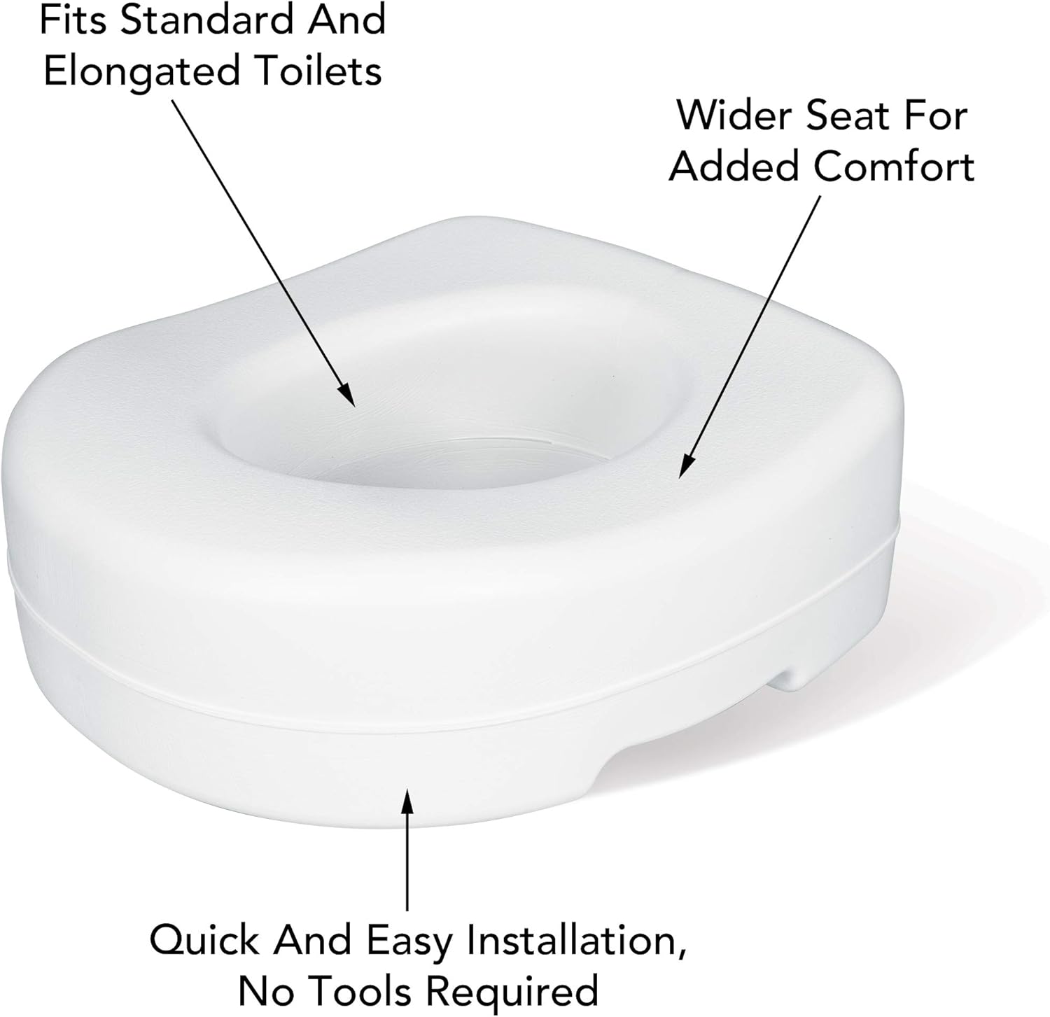 Carex Elevated Toilet Seat - 55 inch Riser