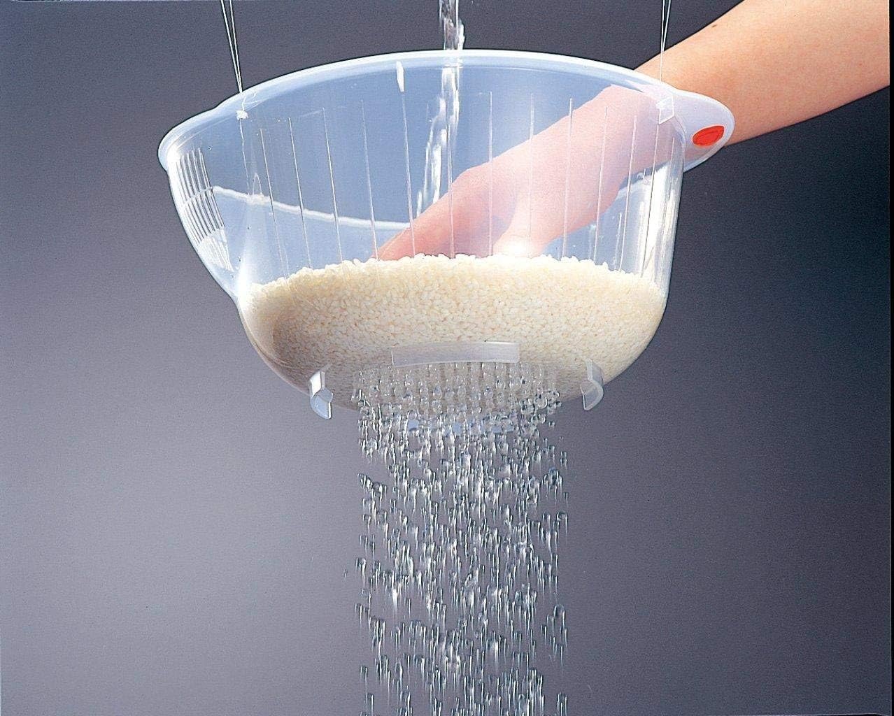 Plastic Japanese Rice Washing Bowl with Drainers for Home Kitchen