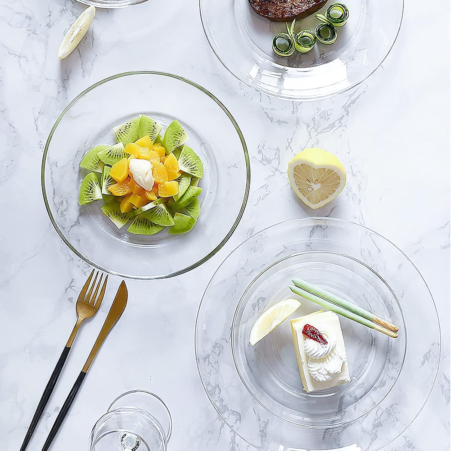 Elegant 8-Pack Glass Dessert Plate