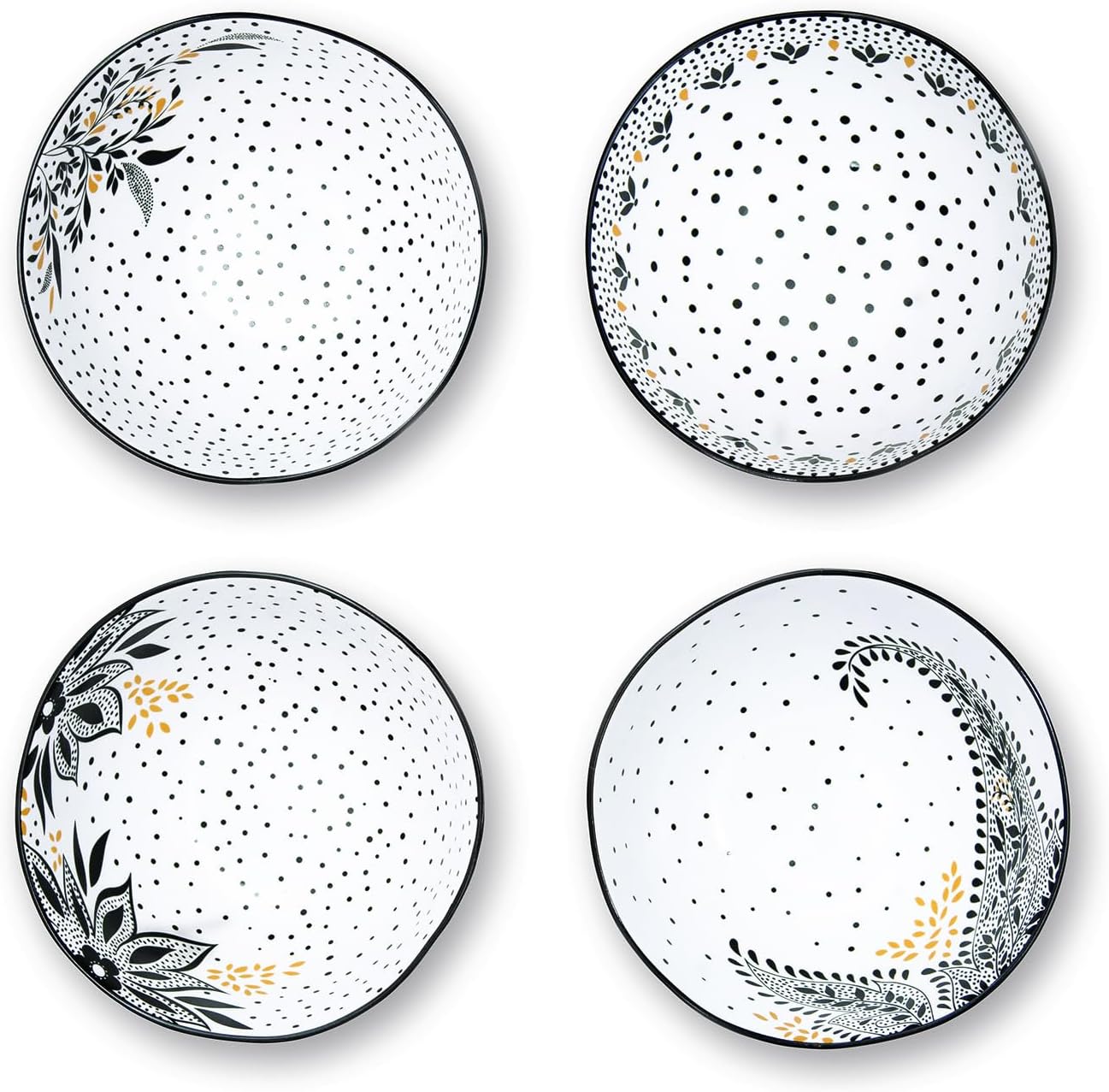 Portmeirion Sara Miller Artisanne Noir Rice Bowl Set of 4 1