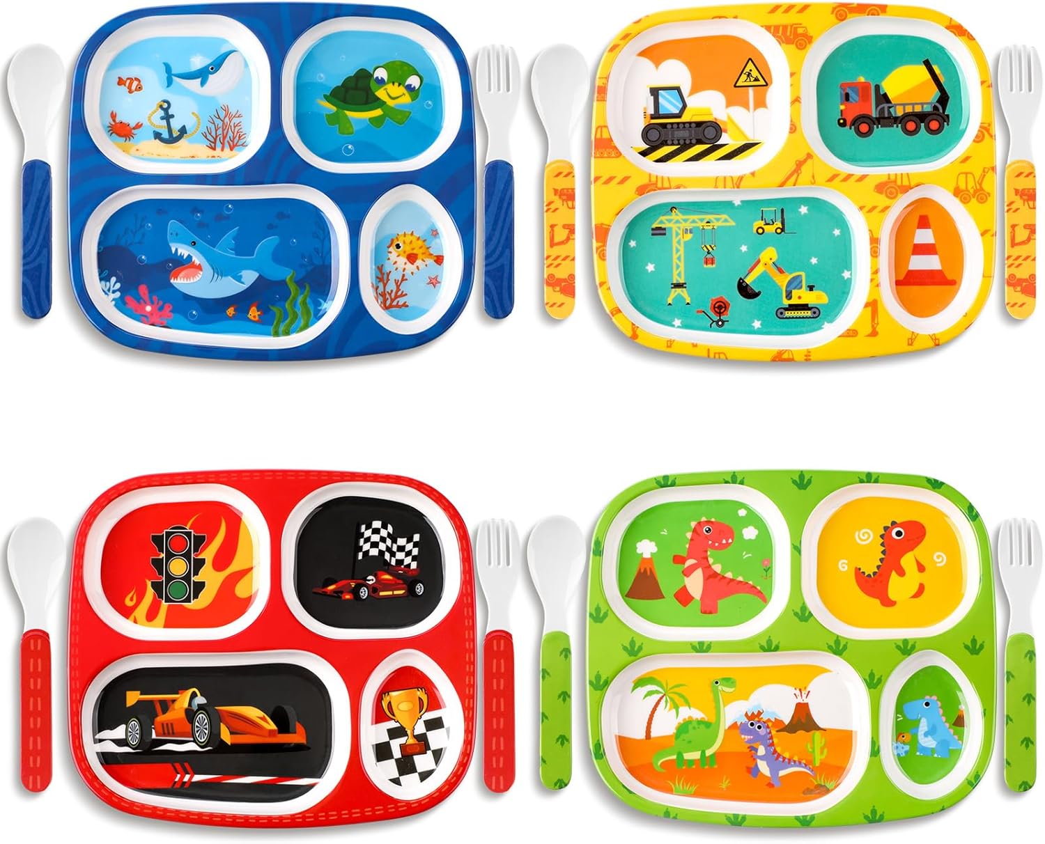 Hoolerry 4 Set Kids Dinner Plates
