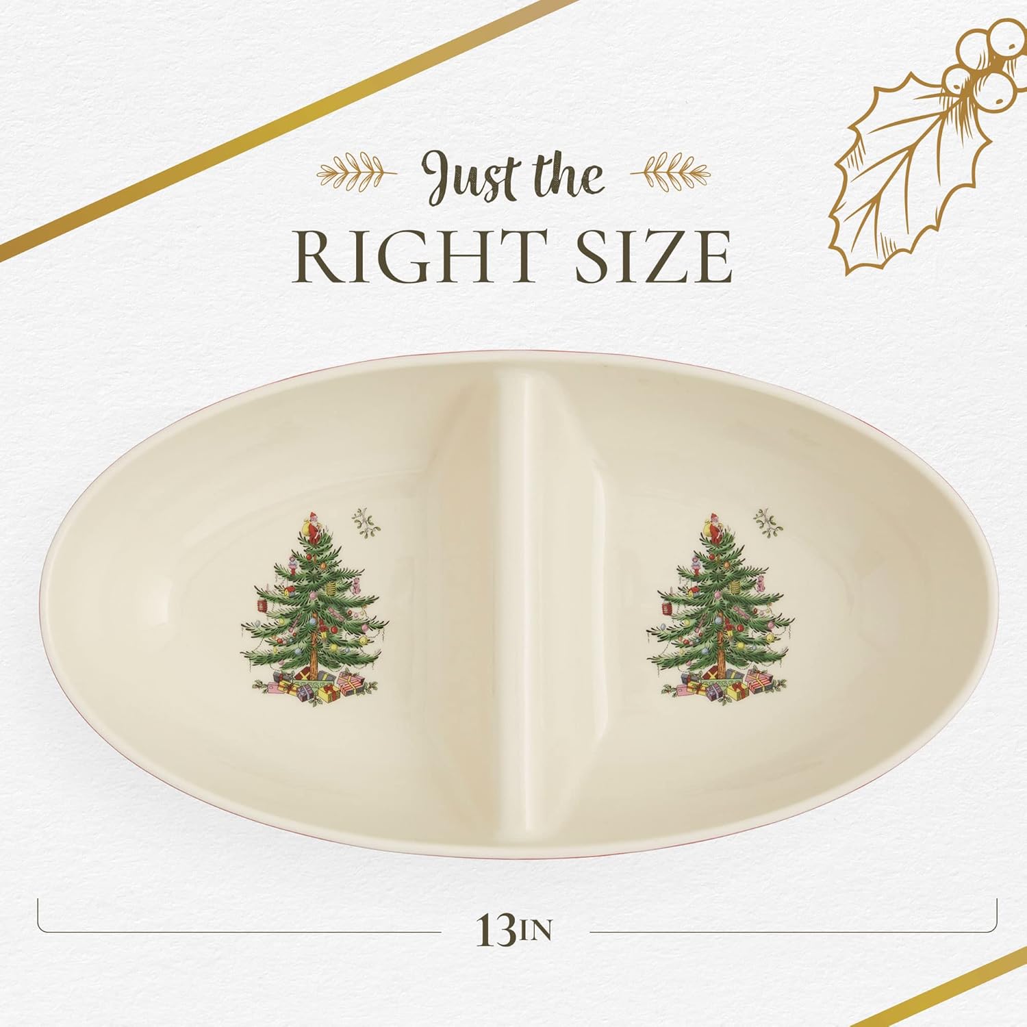 Spode Christmas Tree Tartan Divided Dish